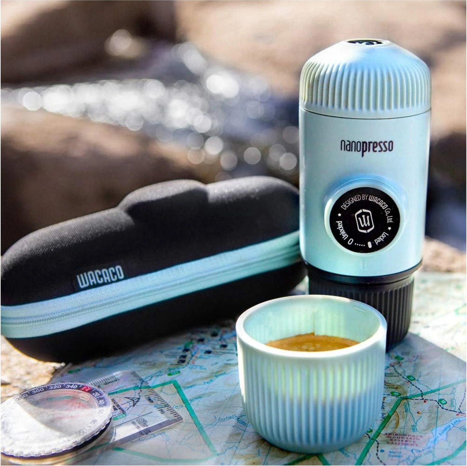 Resim Wacaco Nanopresso Buz Mavisi Taşınabilir Espresso Makinesi 
