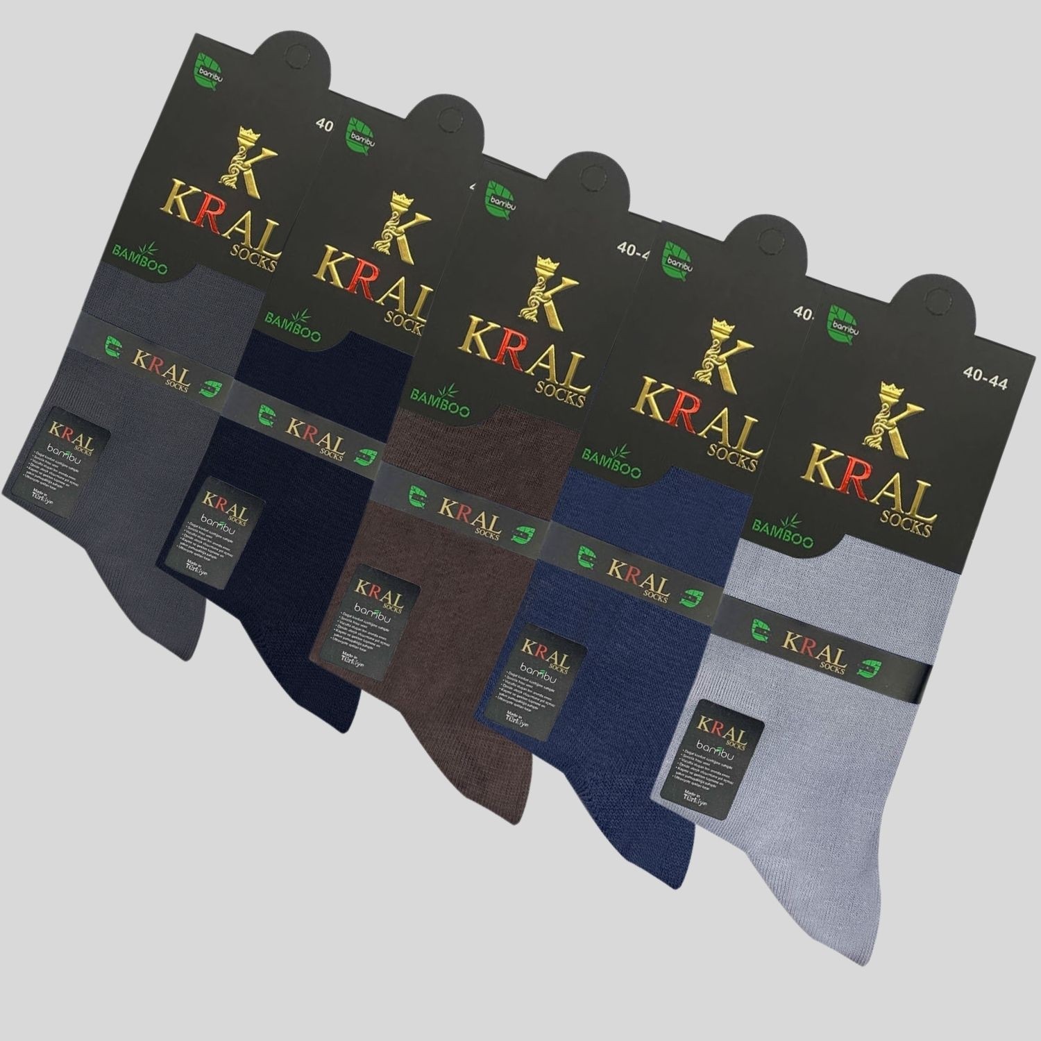 Kral Socks 5 Çift Bambu Dikişsiz Erkek Hediye Kutulu Çorap görsel 8