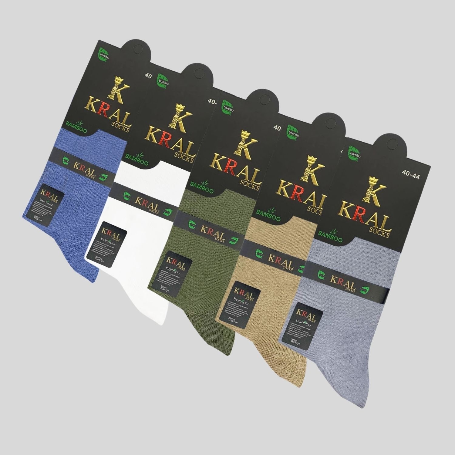 Kral Socks 5 Çift Bambu Dikişsiz Erkek Hediye Kutulu Çorap görsel 3