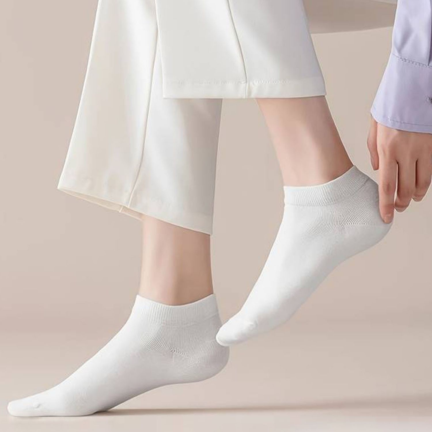 Kral Socks Renkli (10 Çift) Likralı Pamuklu Penye Kadın Patik Çorap görsel 6