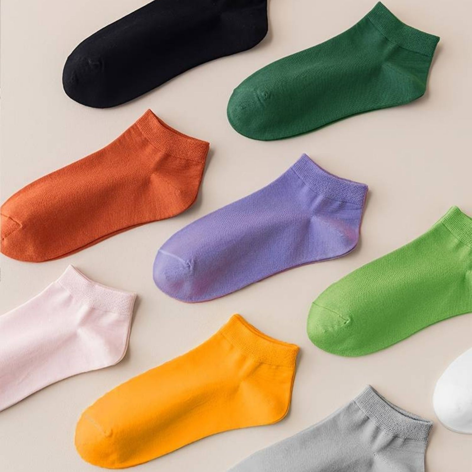 Kral Socks Renkli (10 Çift) Likralı Pamuklu Penye Kadın Patik Çorap görsel 3