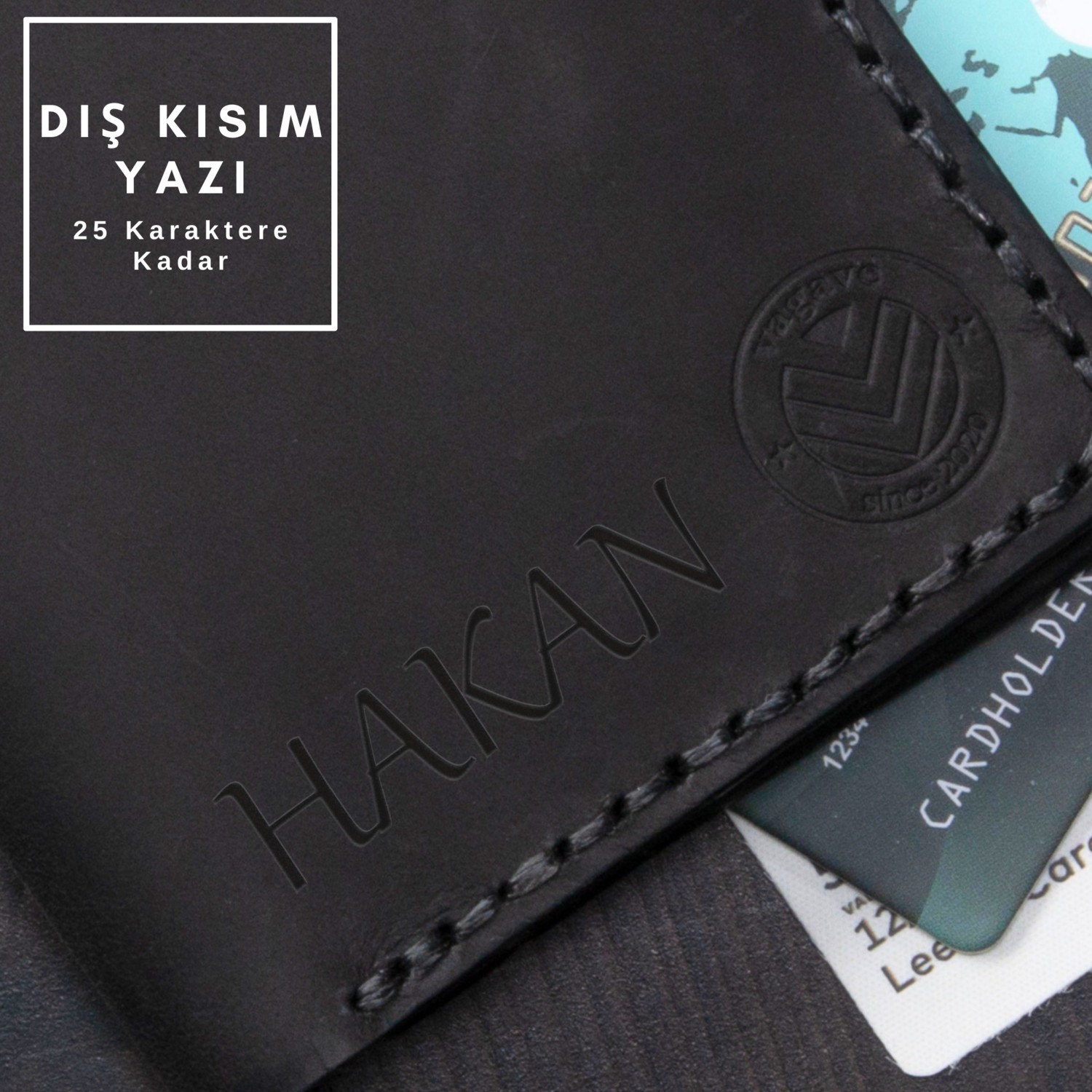 Vagave İsme Özel Deri Cüzdan El Yapımı Deri Erkek Cüzdan Kartlık Gri Renk Doğum Günü Hediyesi Hediyelik Cüzdan Kişiye Özel Kartlık Erkek Arkadaşa Babaya Kocaya Hediye Cüzdan görsel 3