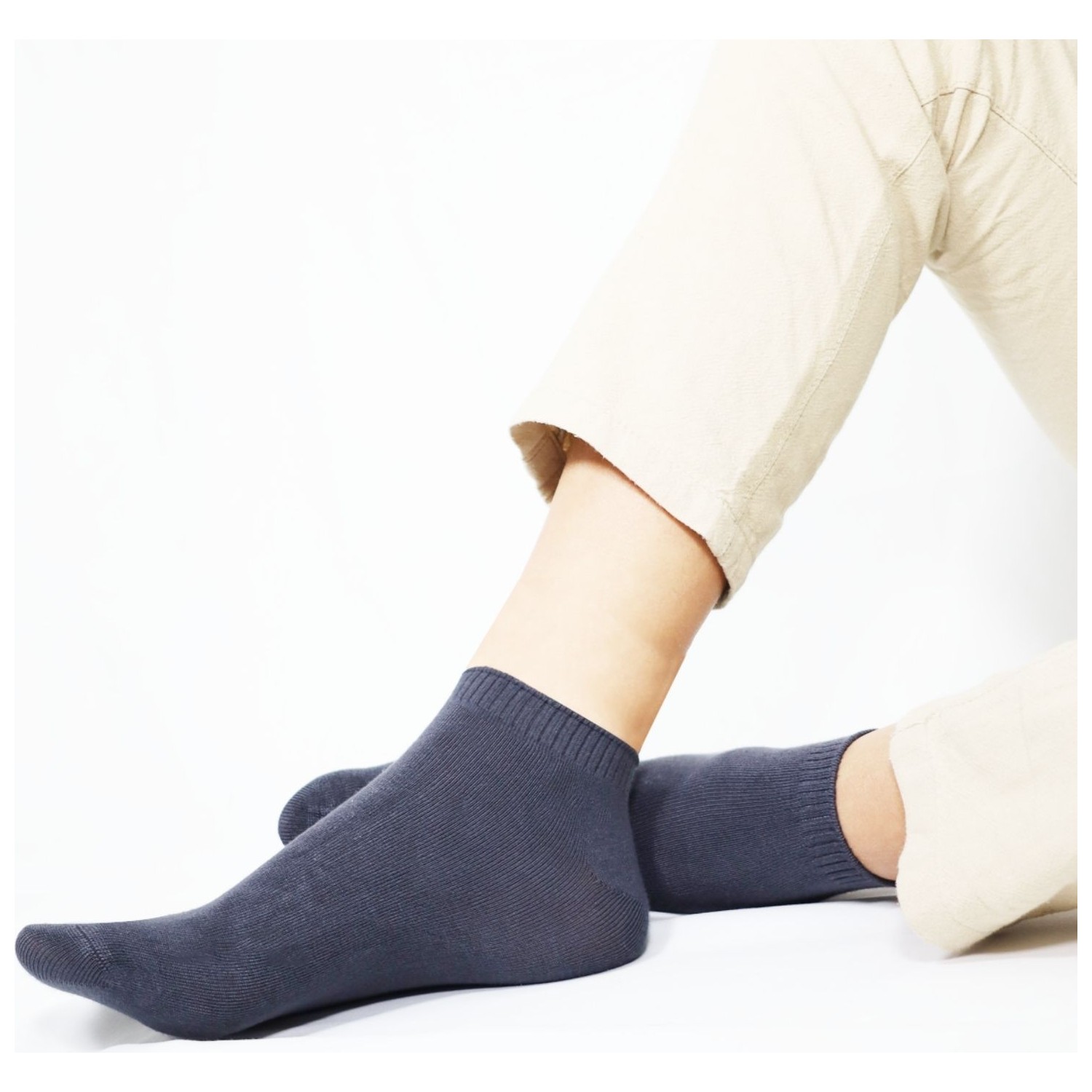 Kral Socks Erkek Patik Düz Desen (5 Çift) Bambu Dikişsiz Hassas Dokuma Parfümlü Kısa Çorap görsel 3