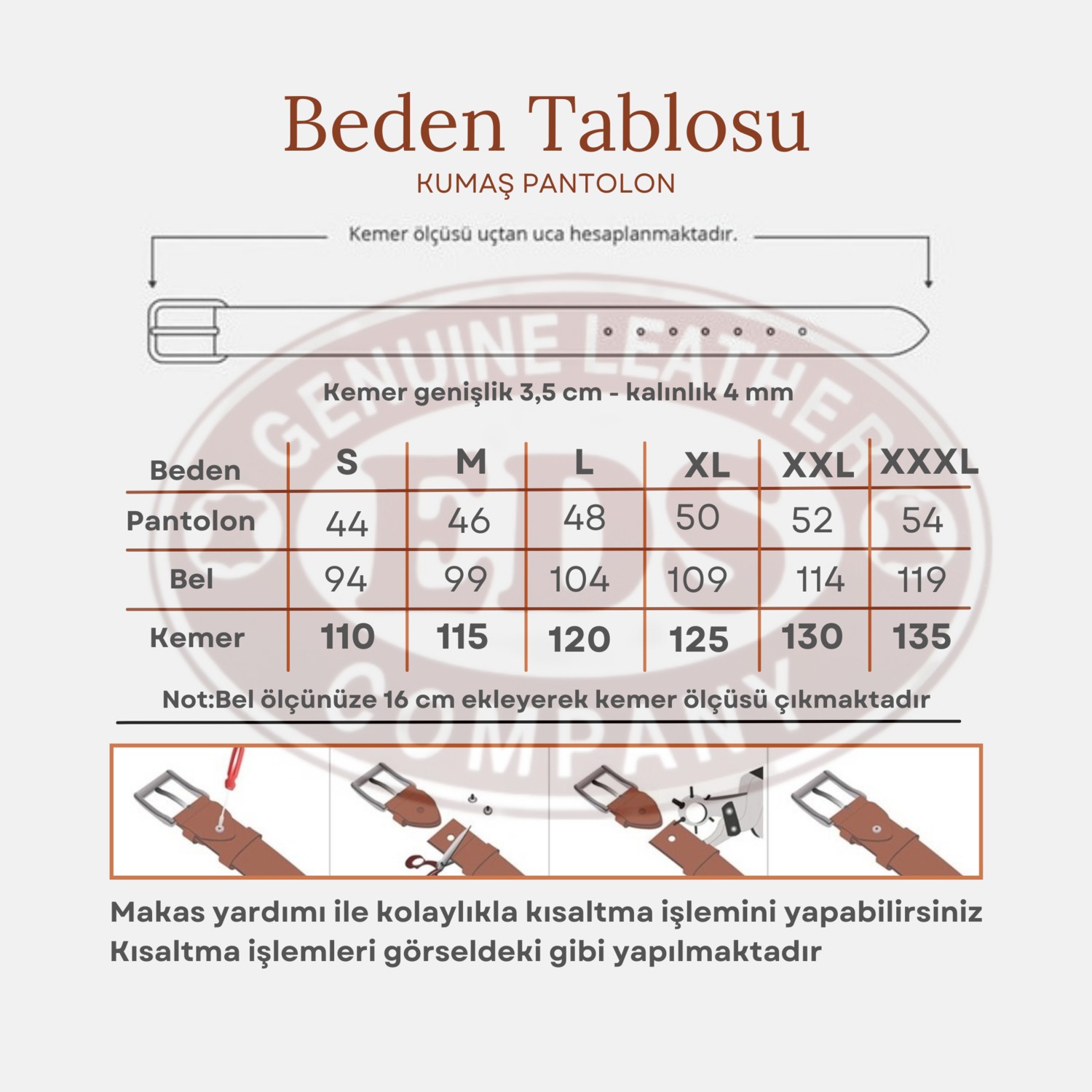 Genuıne Leather Eds Company Genuine Leather Company Eds Klasik Erkek Kemeri Lacivert görsel 3