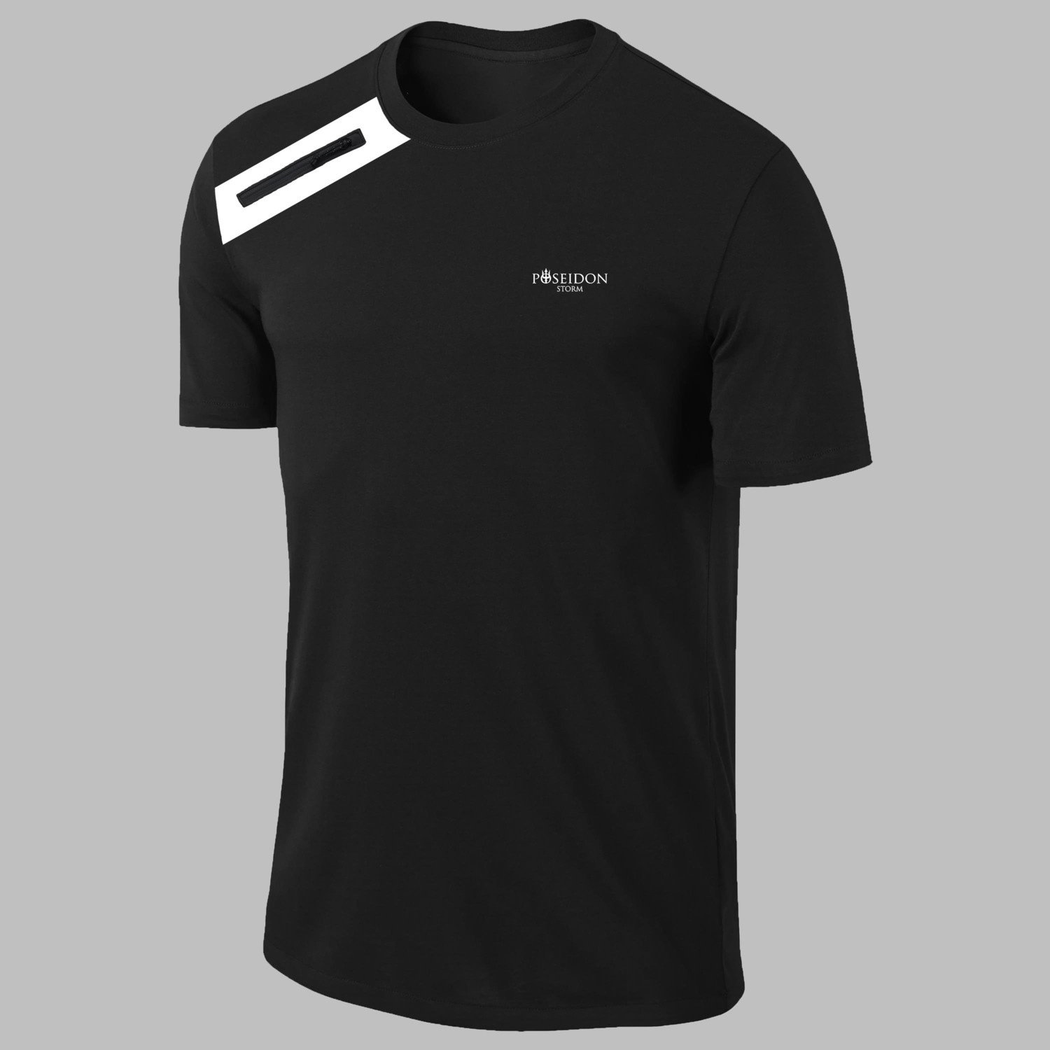 POSEIDON STORM Yeni Seri Büyük Beden Erkek Mavi Dri-Fit Kumaş Baskısız Bisiklet Yaka T-Shirt (4xl- 10XL) görsel 5