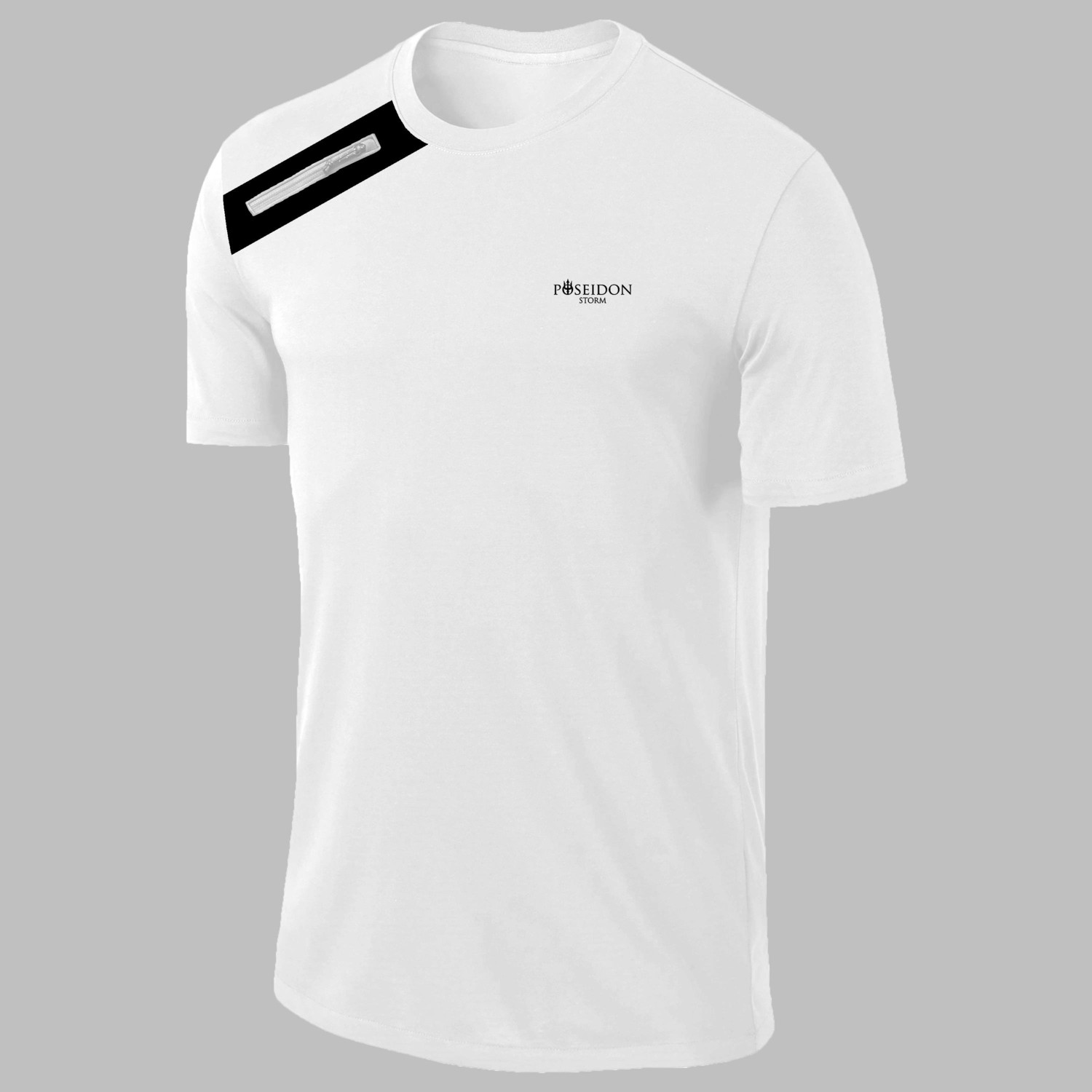 POSEIDON STORM Yeni Seri Büyük Beden Erkek Mavi Dri-Fit Kumaş Baskısız Bisiklet Yaka T-Shirt (4xl- 10XL)