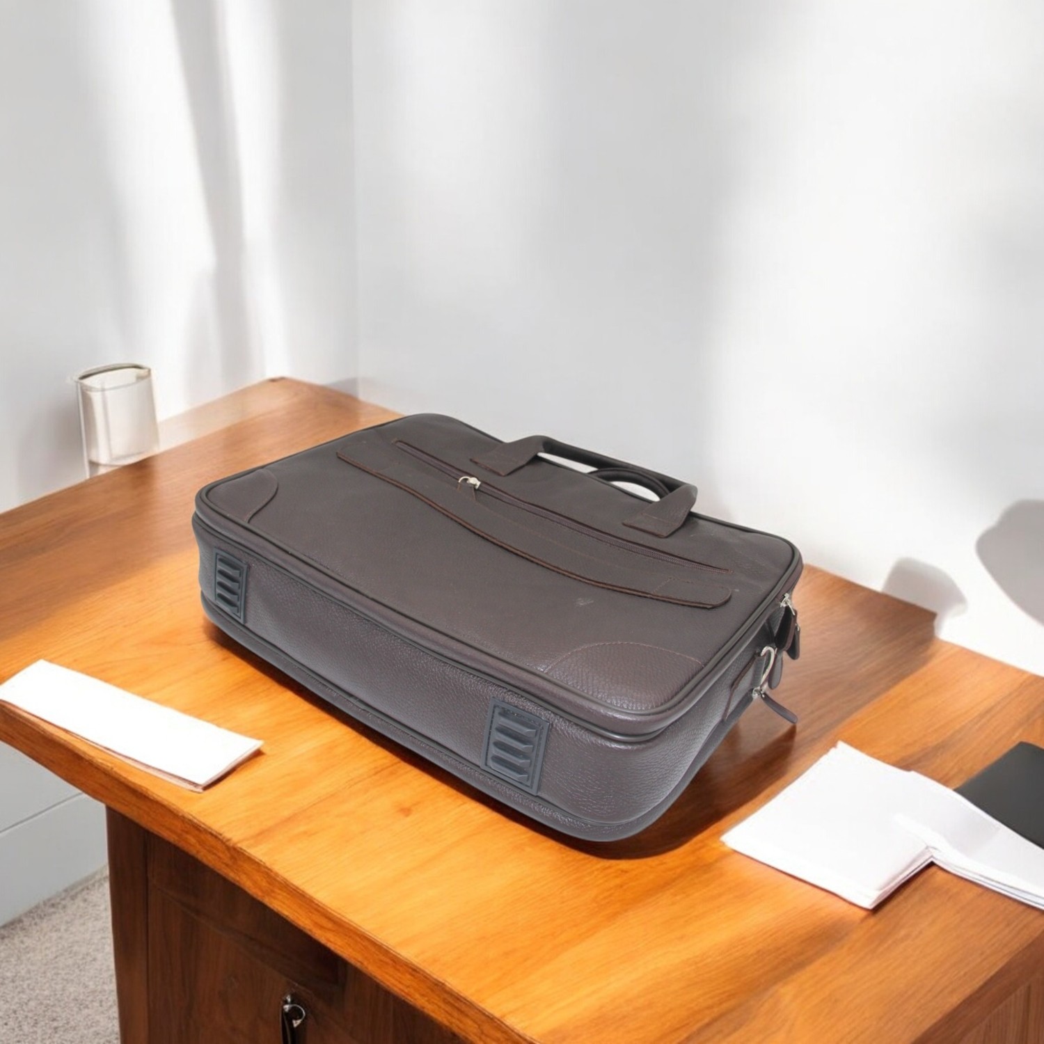 Alpe Deri Alpe Evrak Çantası, Laptop Çantası Iş Çantası Üst Kalite Çanta 30X41X11 cm görsel 3