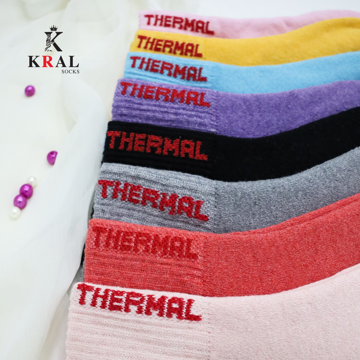 Kral Socks 5 Çift Termal Kadın Havlu Kışlık Çorap (Isı Emici) görsel 3