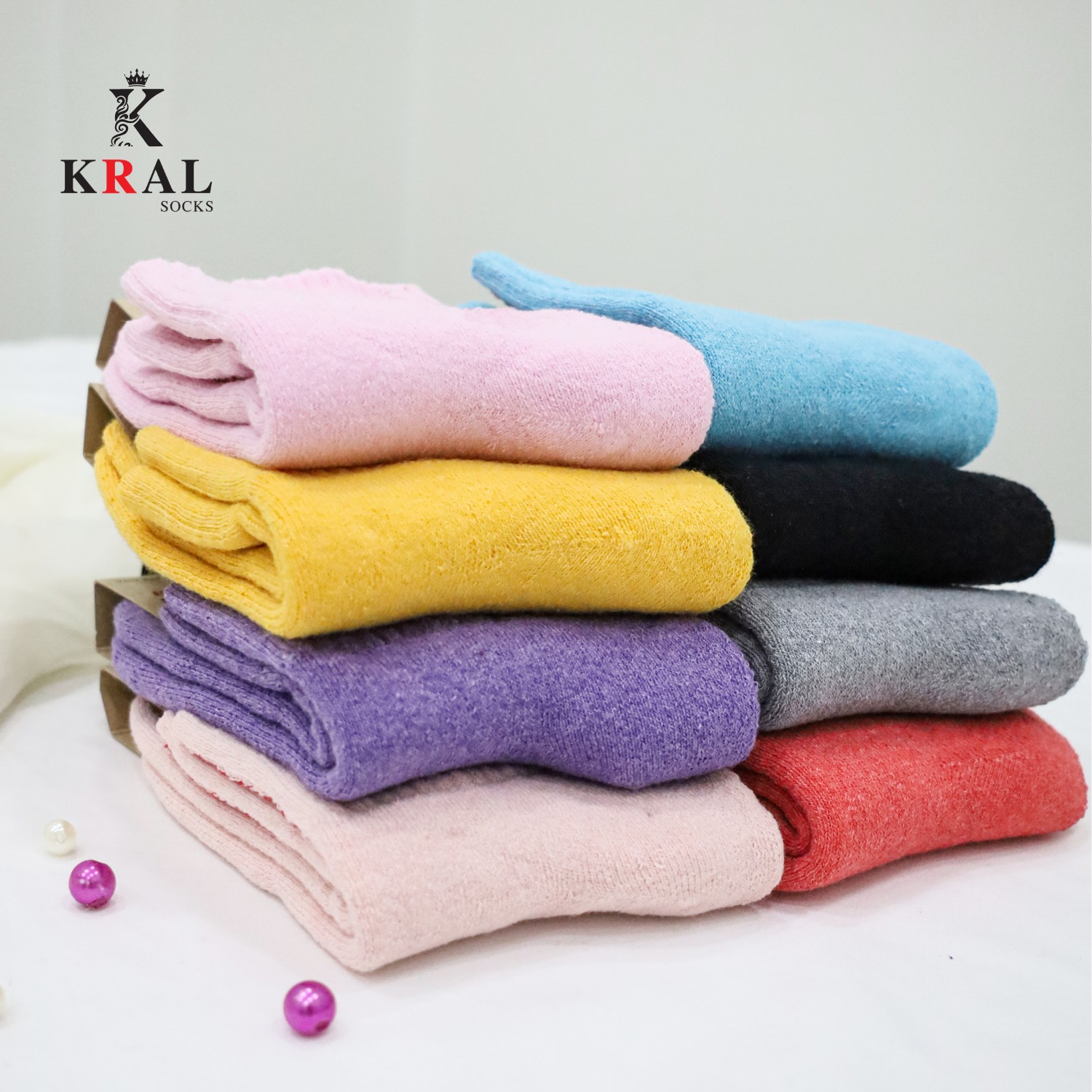 Kral Socks 5 Çift Termal Kadın Havlu Kışlık Çorap (Isı Emici) görsel 5