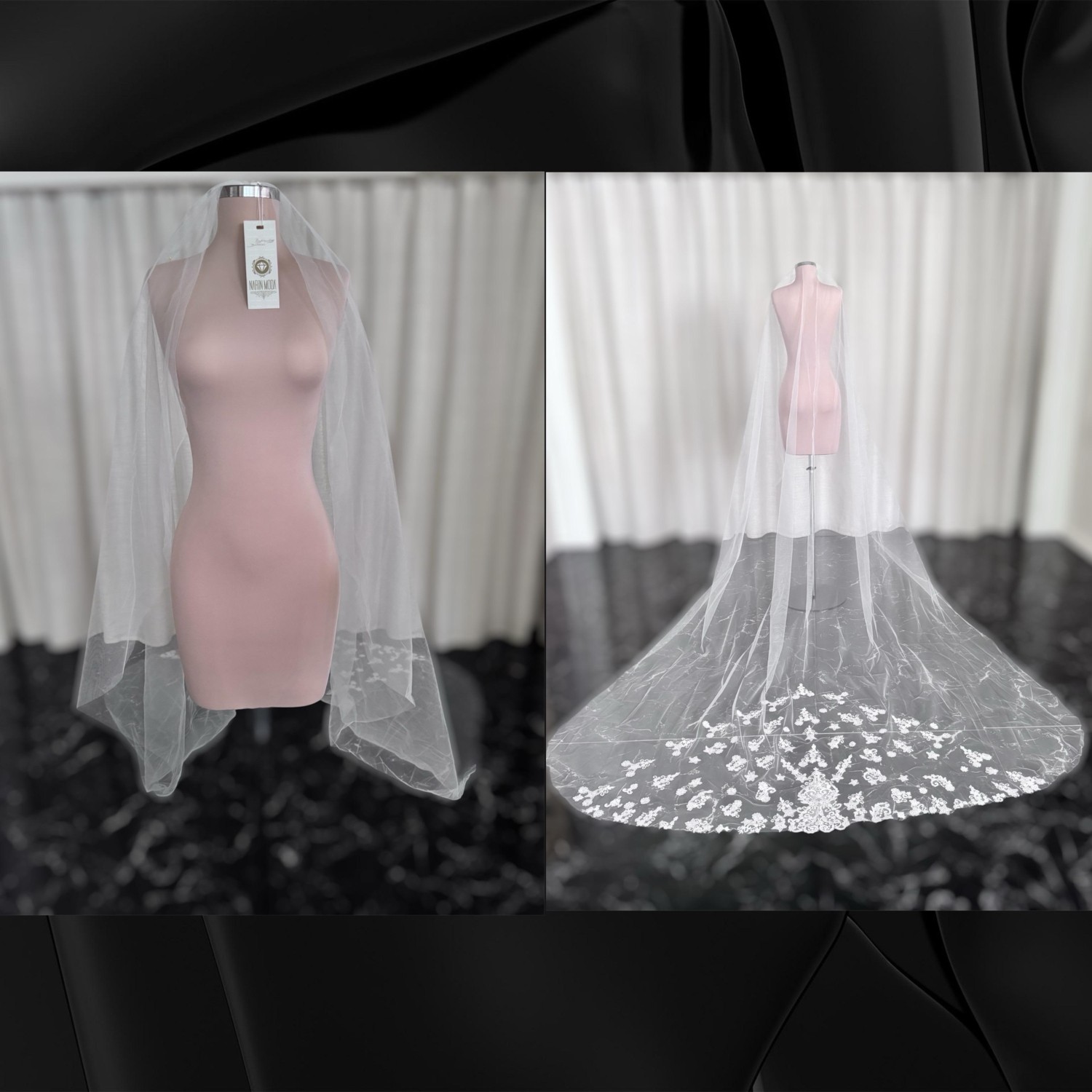 Narin Moda Gelinlik Etek Ucu Dantel Duvak