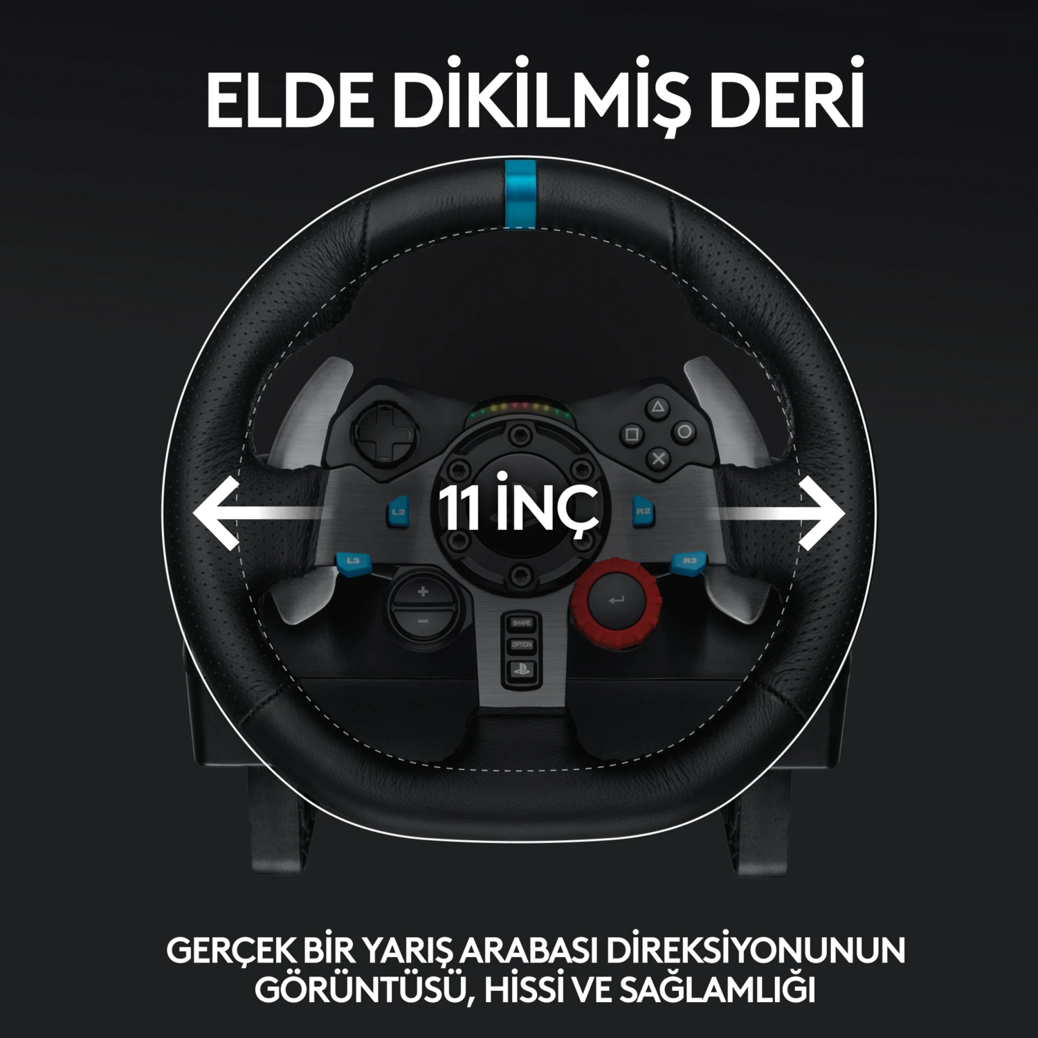 Resim Logitech G G29 PS5, PS4 ve PC ile Uyumlu Driving Force Yarış Direksiyonu - Siyah 