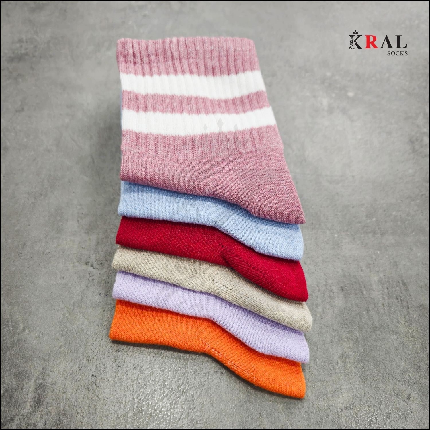 Kral Socks Unisex (6 Çift) Soft Renkler Model Pamuklu Terletmez Çorap Seti görsel 2