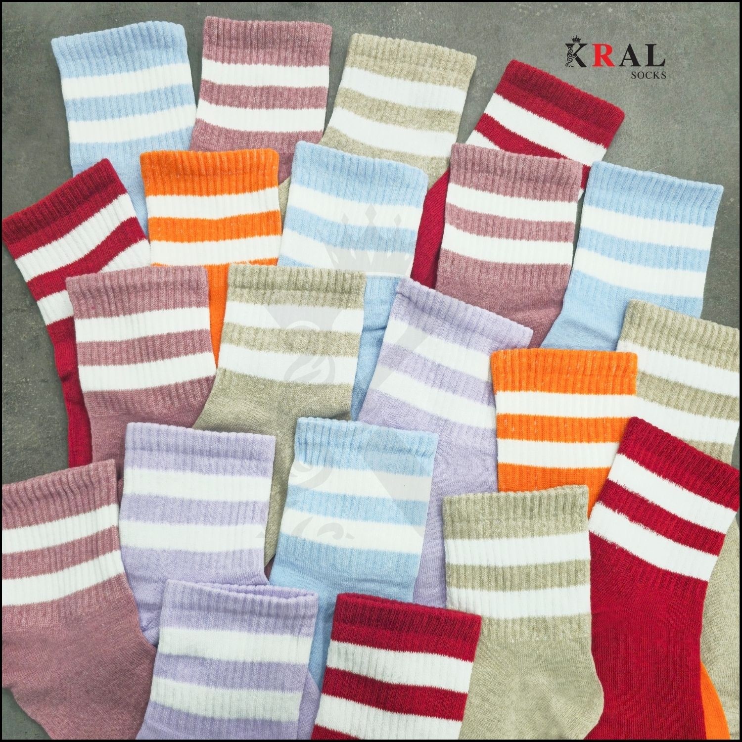 Kral Socks Unisex (6 Çift) Soft Renkler Model Pamuklu Terletmez Çorap Seti görsel 3