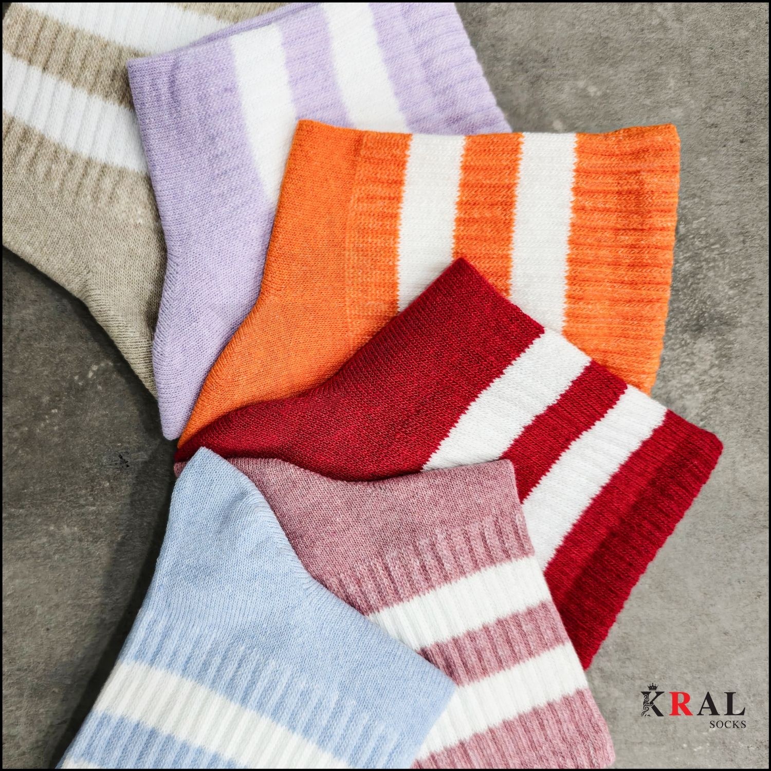 Kral Socks Unisex (6 Çift) Soft Renkler Model Pamuklu Terletmez Çorap Seti görsel 4