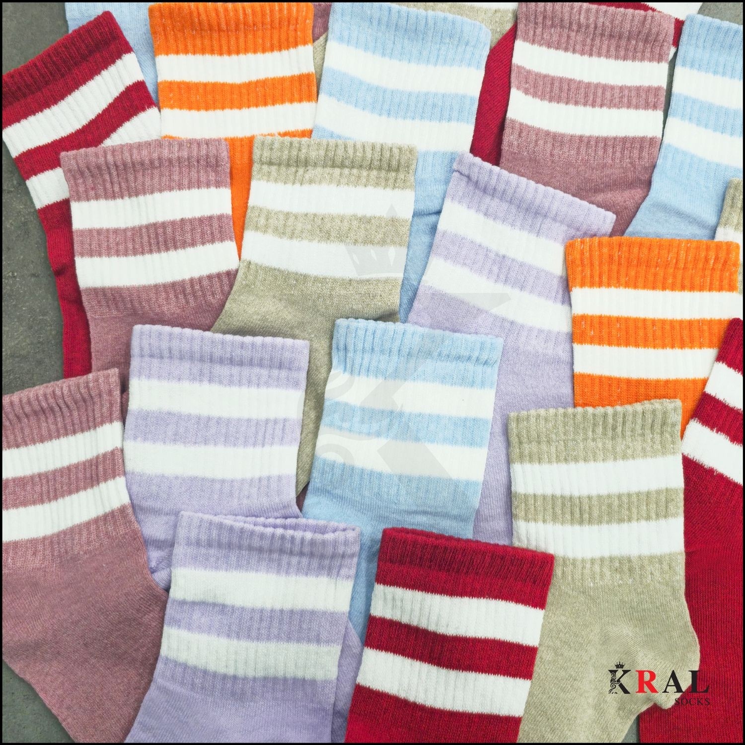 Kral Socks Unisex (6 Çift) Soft Renkler Model Pamuklu Terletmez Çorap Seti görsel 5