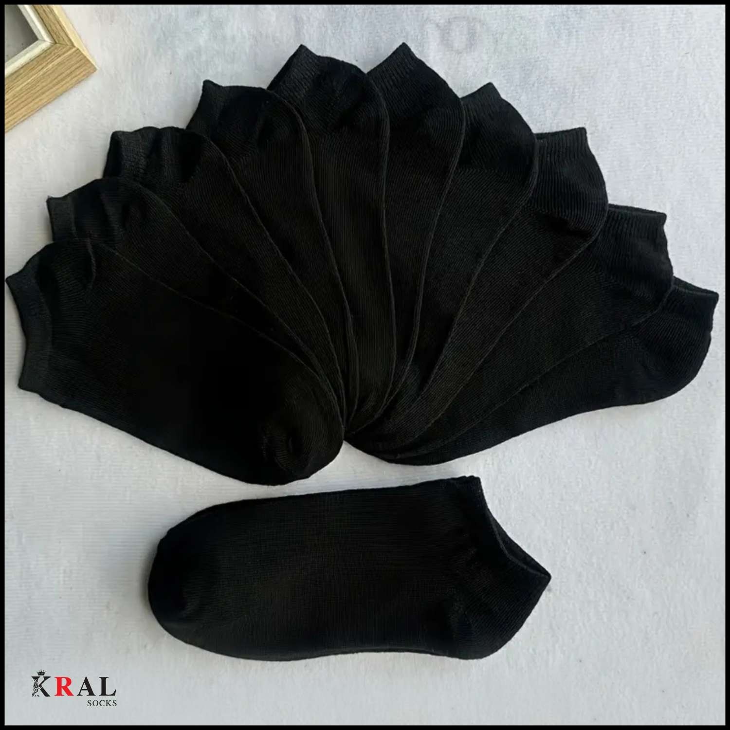 Kral Socks Kadın - Erkek (20 Çift ) Düz Desen Ekonomik Bilek Boy Patik Çorap görsel 8