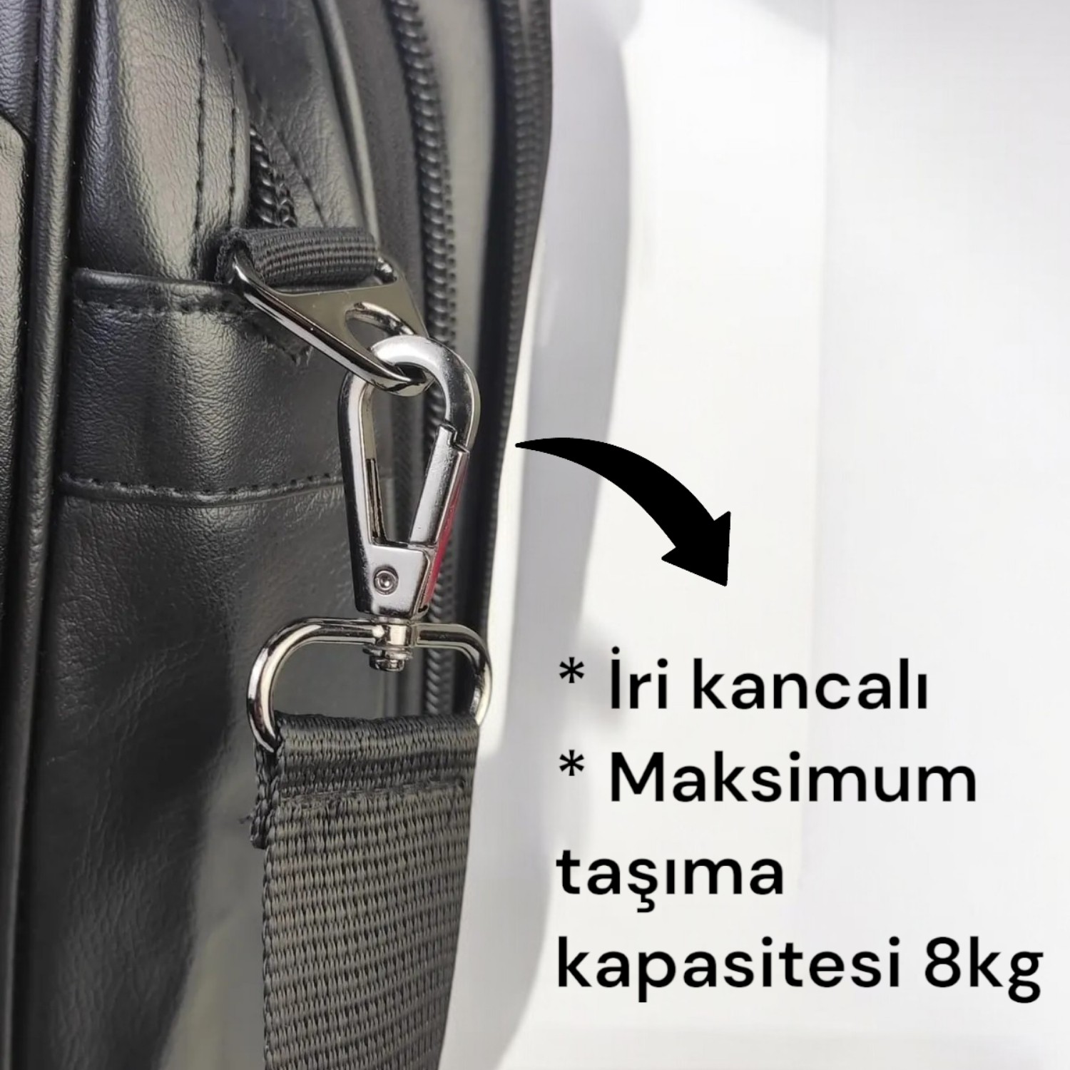 Canaris Çanta Omuz Askısı Ortopedik Destekli Gri Metalik Kanca görsel 2