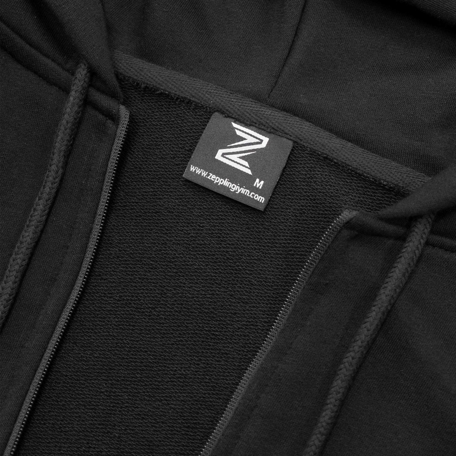 Z zepplin Joker Black And White Siyah Fermuarlı Kapşonlu Sweatshirt görsel 3