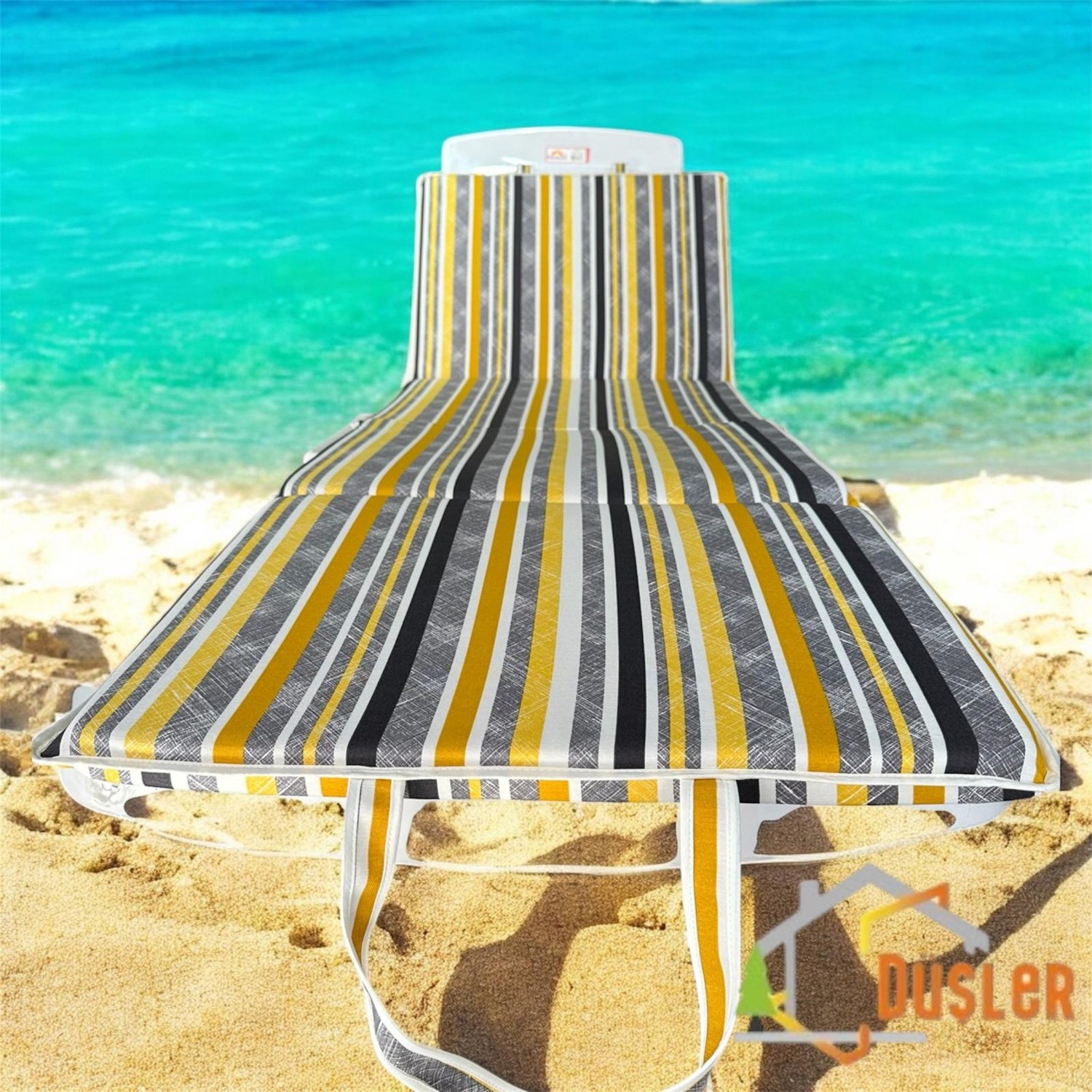 Düşler Ev Tekstili Çizgili Plaj Çantası (Şezlong Minderi) görsel 3
