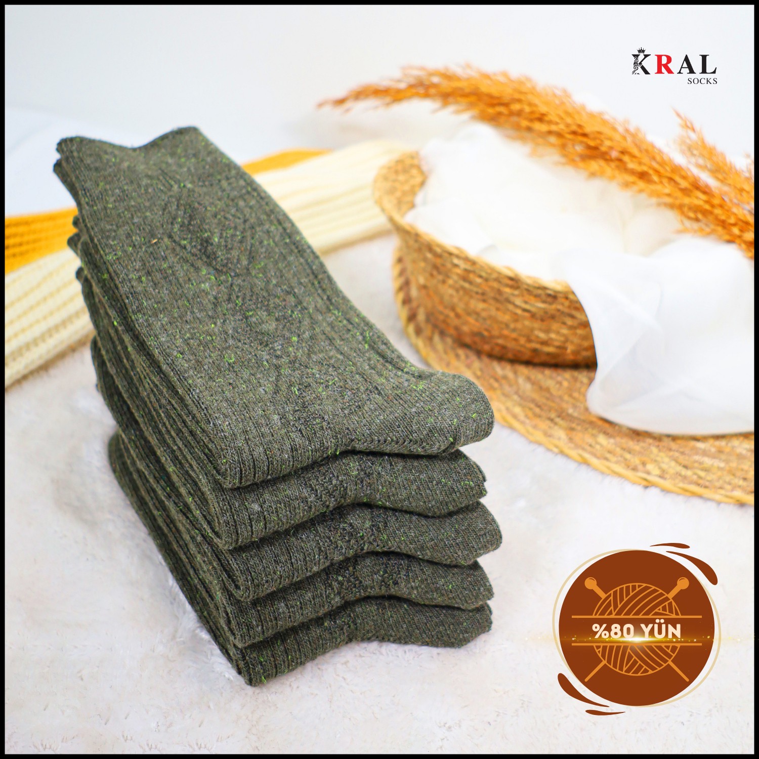 Kral Socks 5 Çift Kadın Lambswool Termal Kışlık Çorap görsel 3