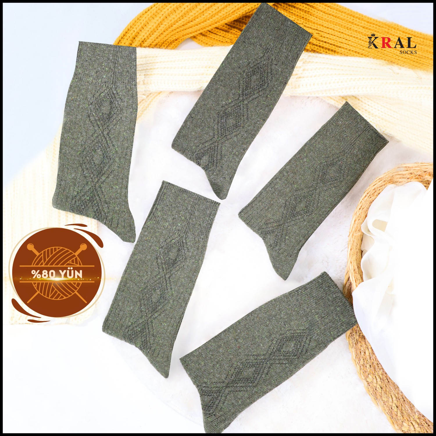 Kral Socks 5 Çift Kadın Lambswool Termal Kışlık Çorap görsel 4