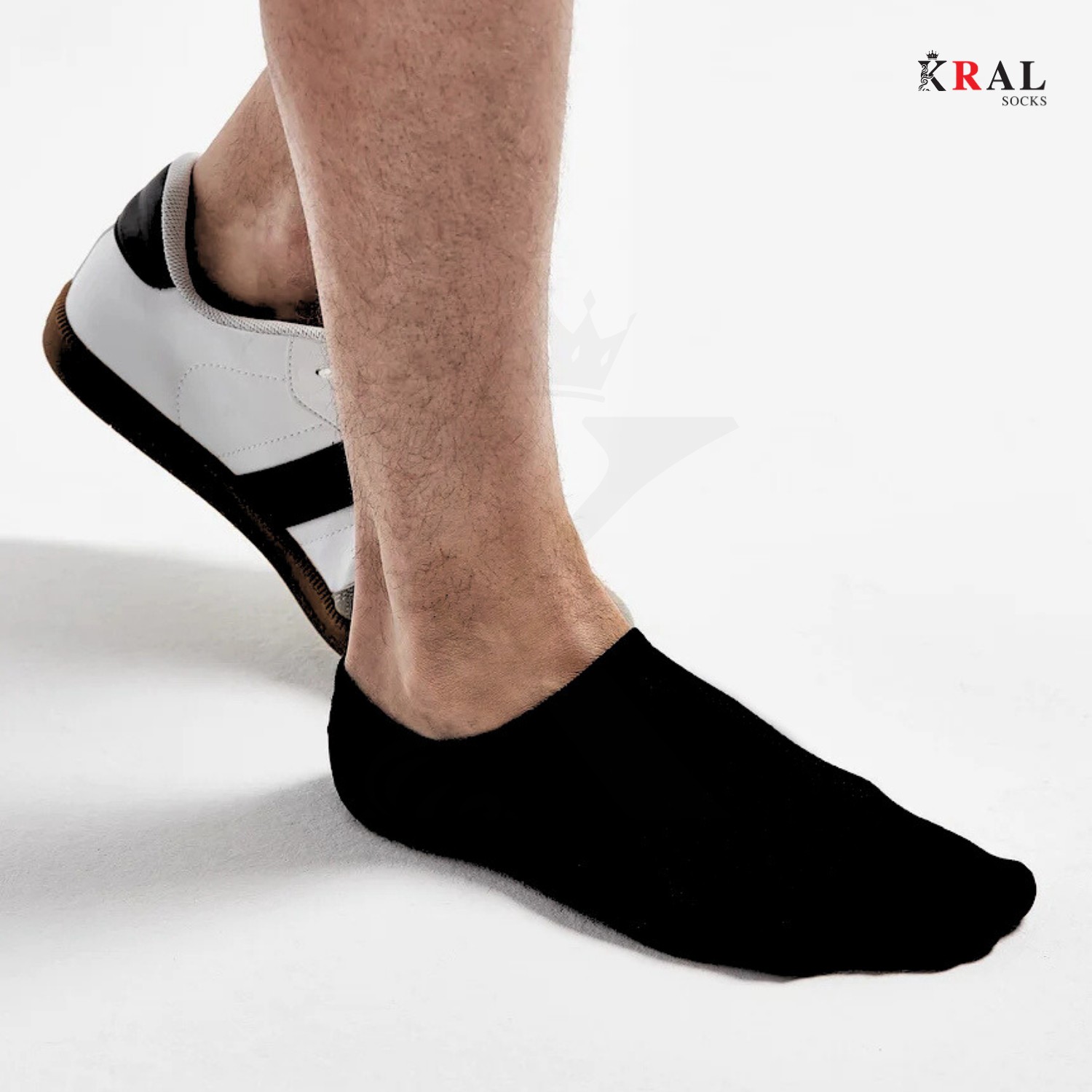 Kral Socks Erkek - Kadın Düz Desen (10 Çift) Snikers Pamuklu Terletmez Çorap görsel 2