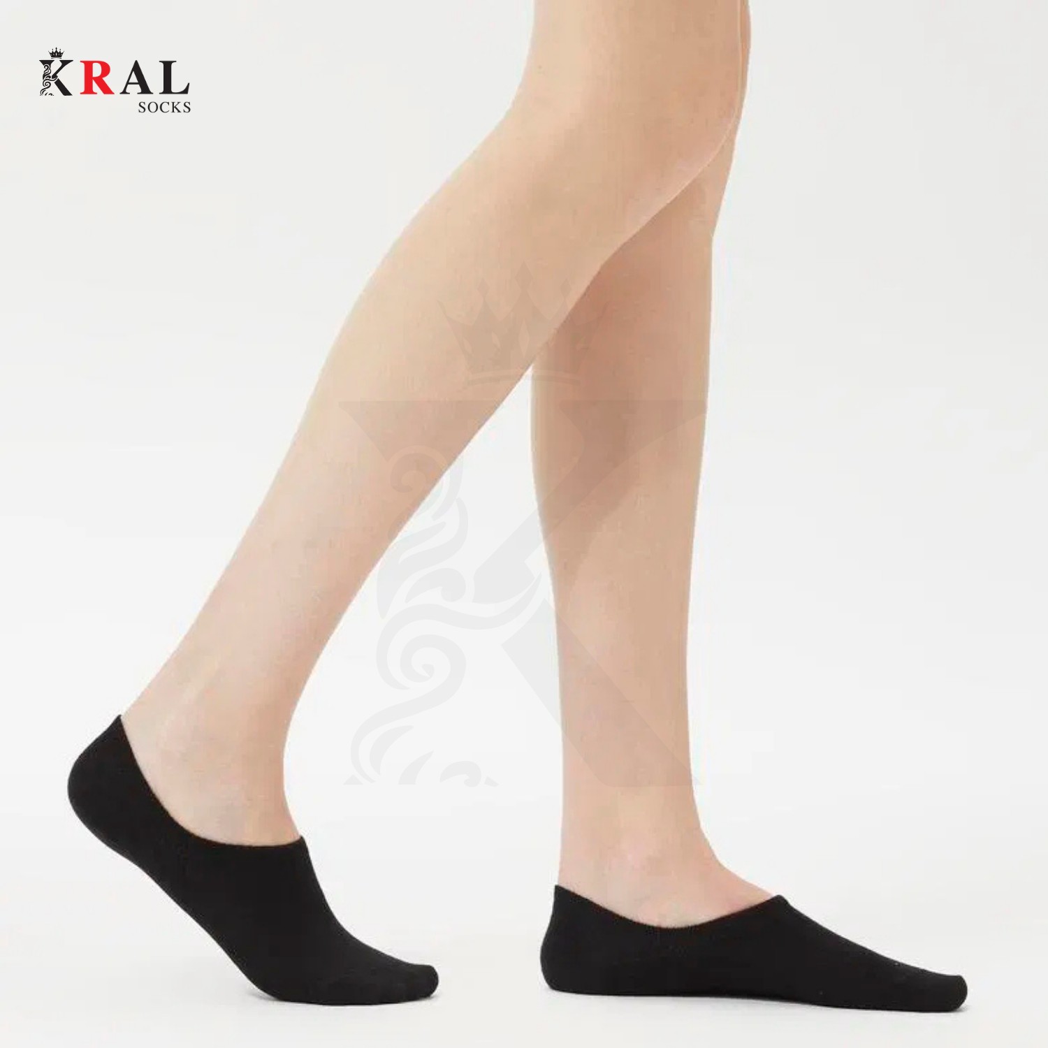 Kral Socks Erkek - Kadın Düz Desen (10 Çift) Snikers Pamuklu Terletmez Çorap görsel 3