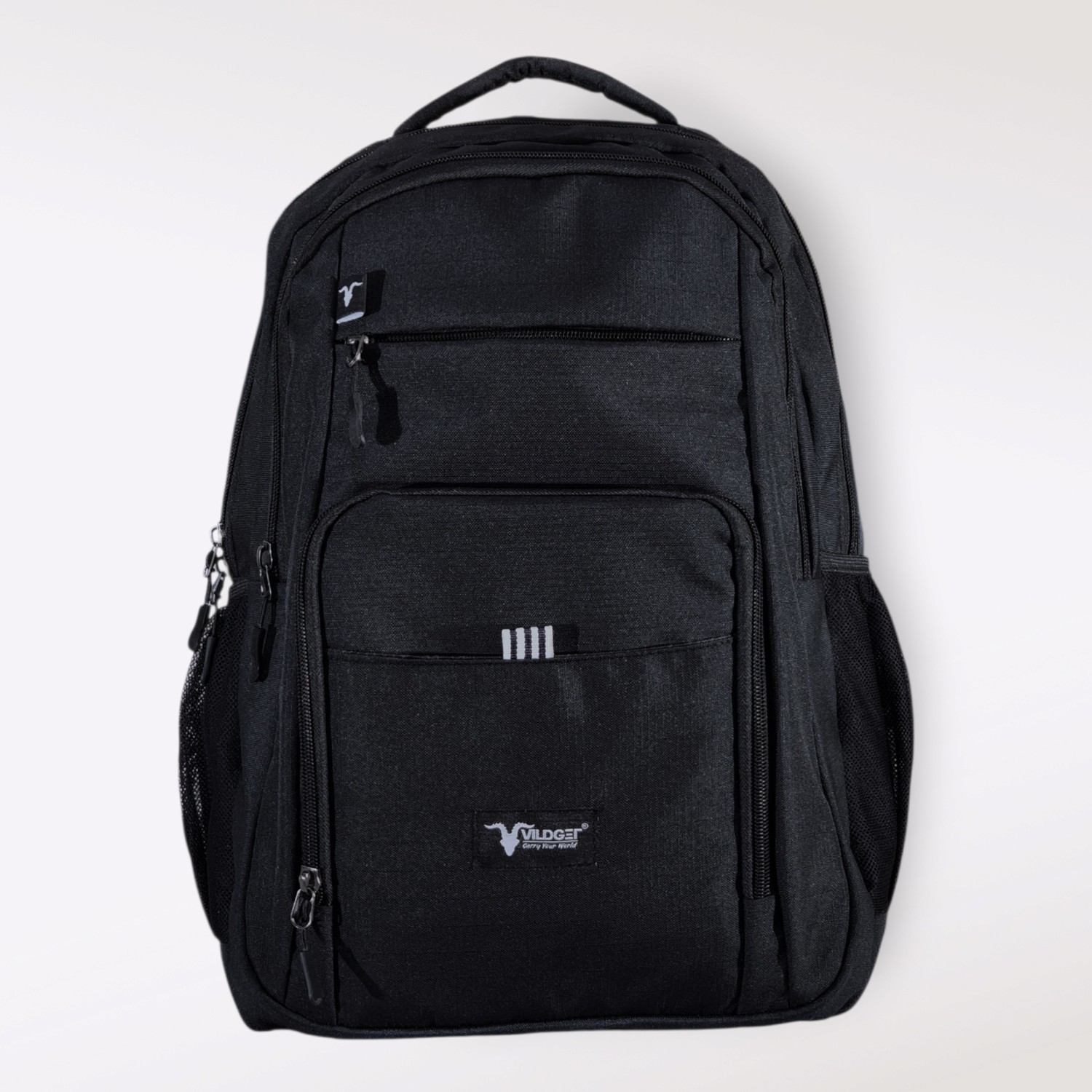 Vildget Unisex Laptop Bölmeli Çok Cepli Spor Seyehat Ve Okul İçin Uygun Siyah Sırt Çantası