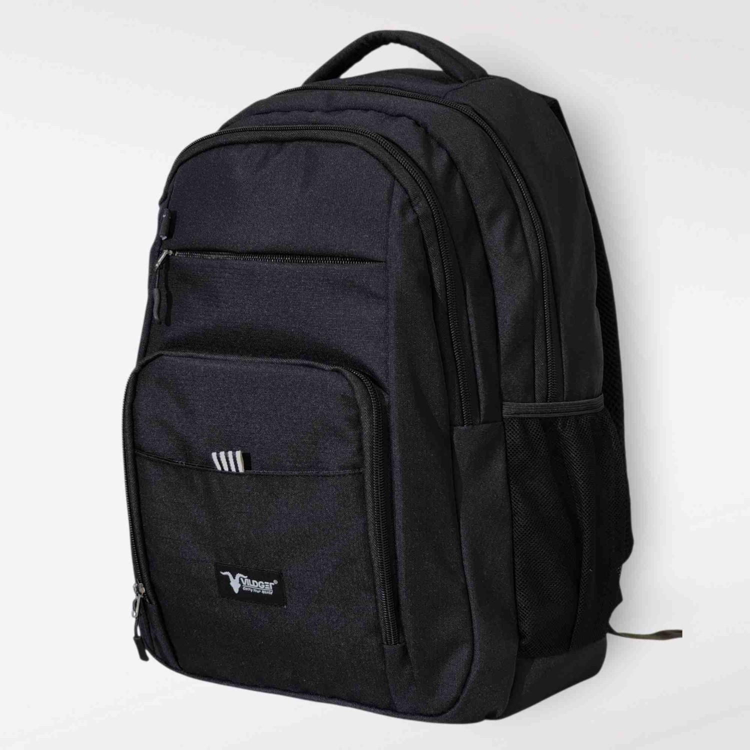 Vildget Unisex Laptop Bölmeli Çok Cepli Spor Seyehat Ve Okul İçin Uygun Siyah Sırt Çantası görsel 3