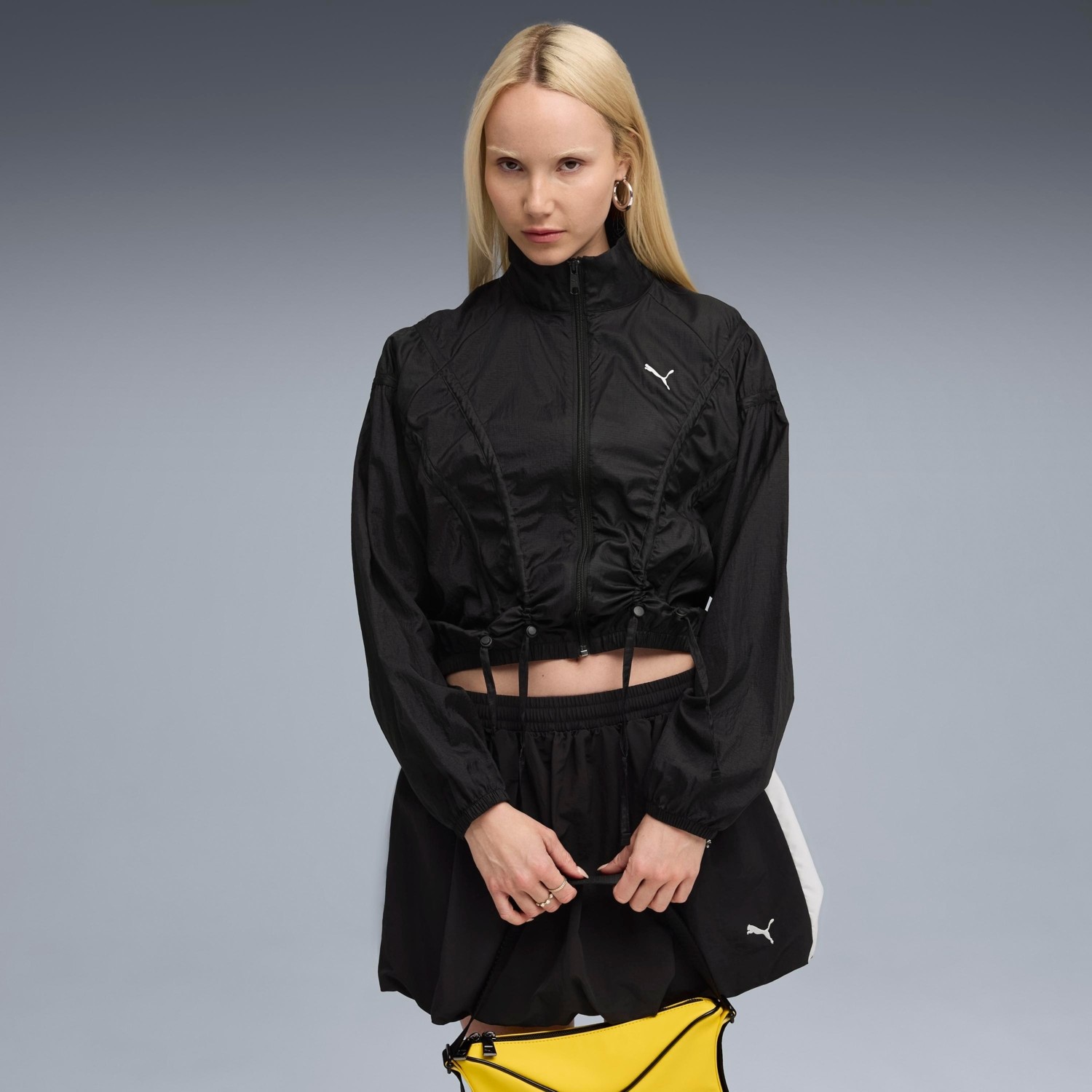 Puma Dare To Kadın Yetişkin Ceket A-Form Fit Dokuma Siyah Spor Stil Cepli görsel 3