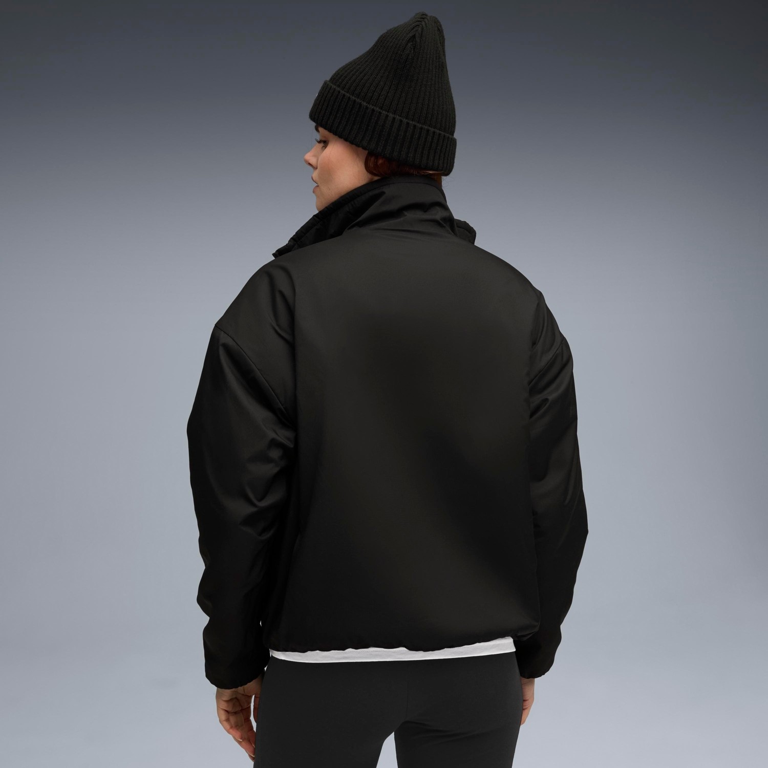 Puma Kadın Reversible Sherpa Ceket A-Form Fit Normal Yaka Cepli Siyah Dokuma Jacket görsel 4