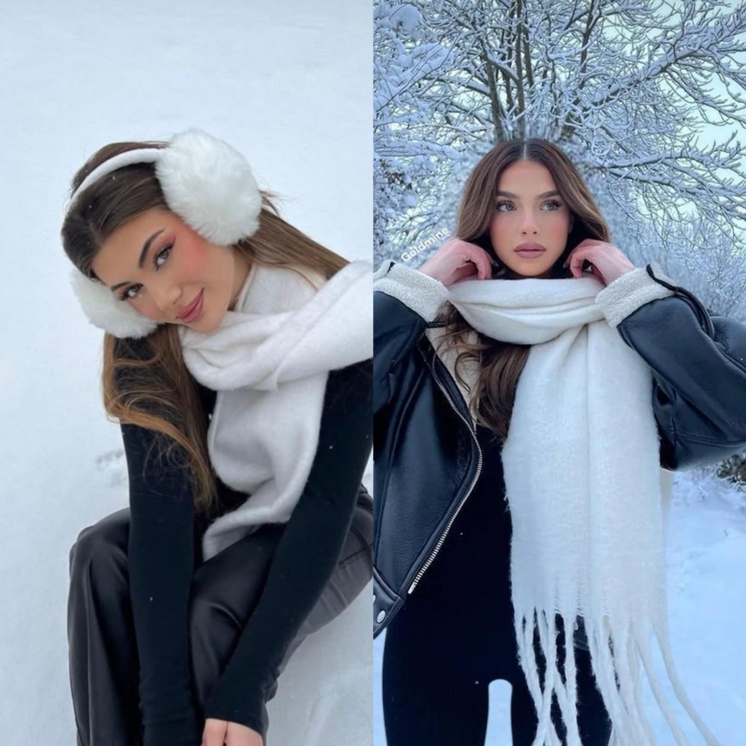 Wearflawless 2'li Takım Peluş Kulaklık ve Soft Atkı Takımı, Kışlık Kulaklık ve Atkı Seti,yılbaşı Hediyesi