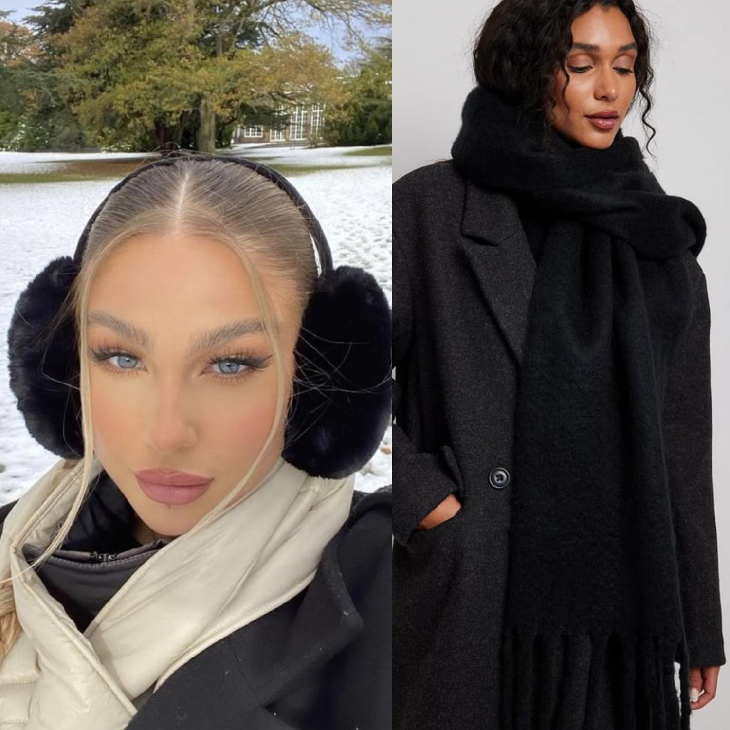 Wearflawless 2'li Takım Peluş Kulaklık ve Soft Atkı Takımı, Kışlık Kulaklık ve Atkı Seti,yılbaşı Hediyesi