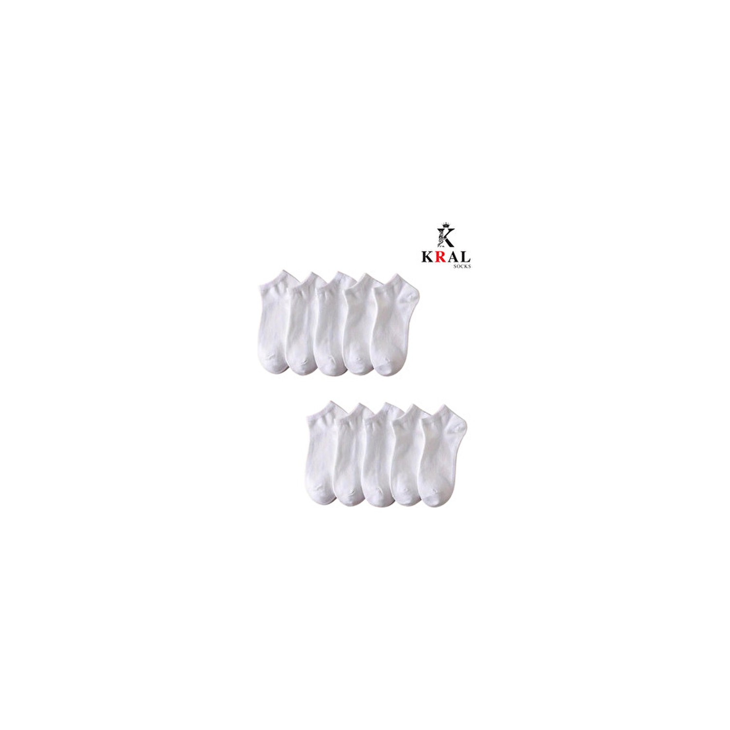Kral Socks Ekonomik Bilek Boy Patik Çorap Düz Desen Yıkamalı Pamuklu 10 Çift görsel 3