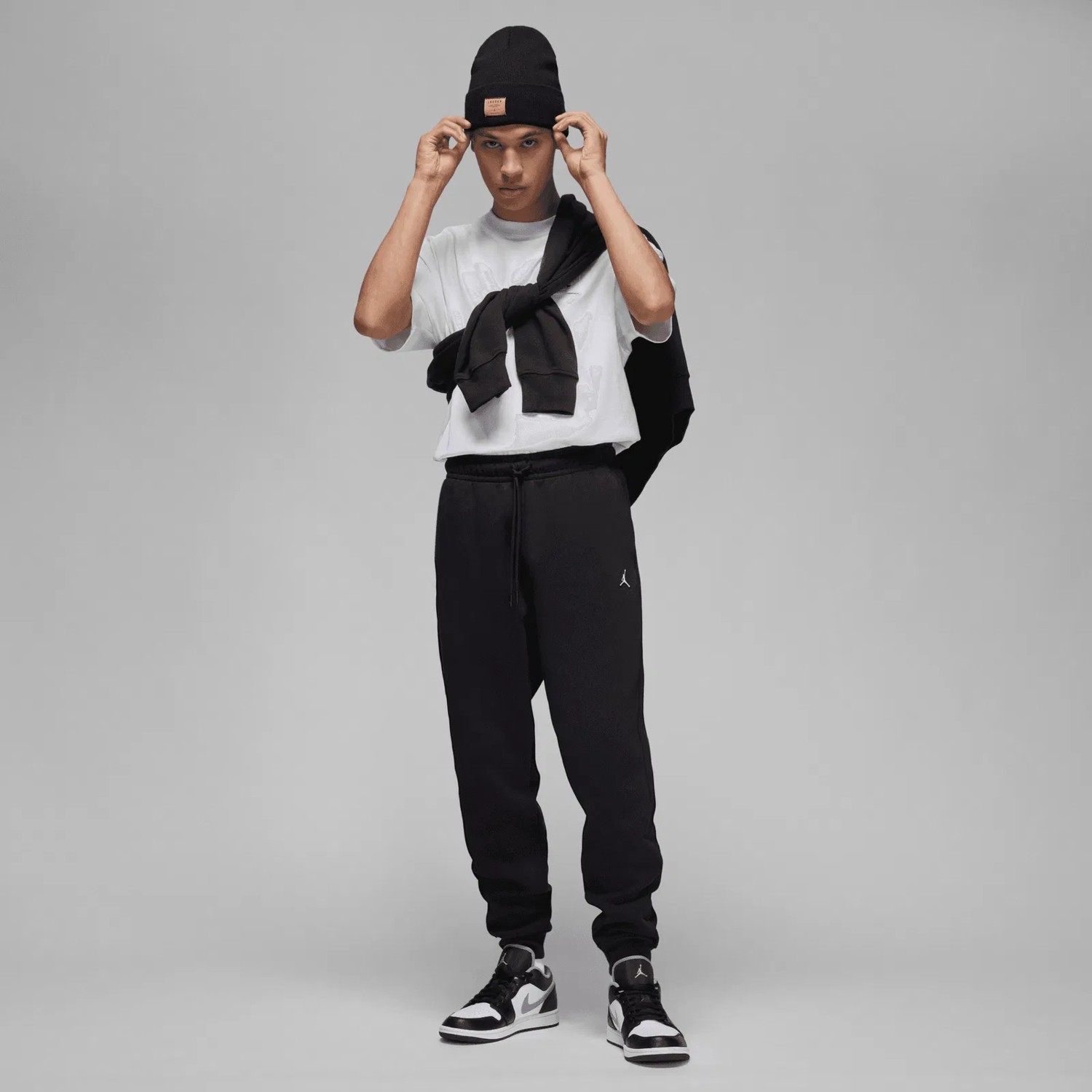 Nike Air Jordan Brooklyn Fleece Erkek Siyah Günlük Eşofman Altı DQ7340-010 görsel 5