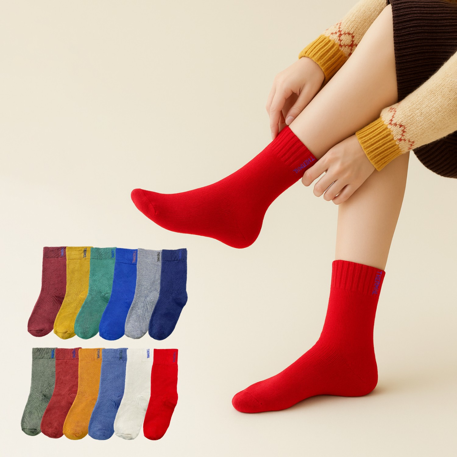 Kral Socks Thermo Özellikli Bambu 2X Korumalı (5 Çift) Kadın Termal Renkli Kışlık Havlu Soket Çorap