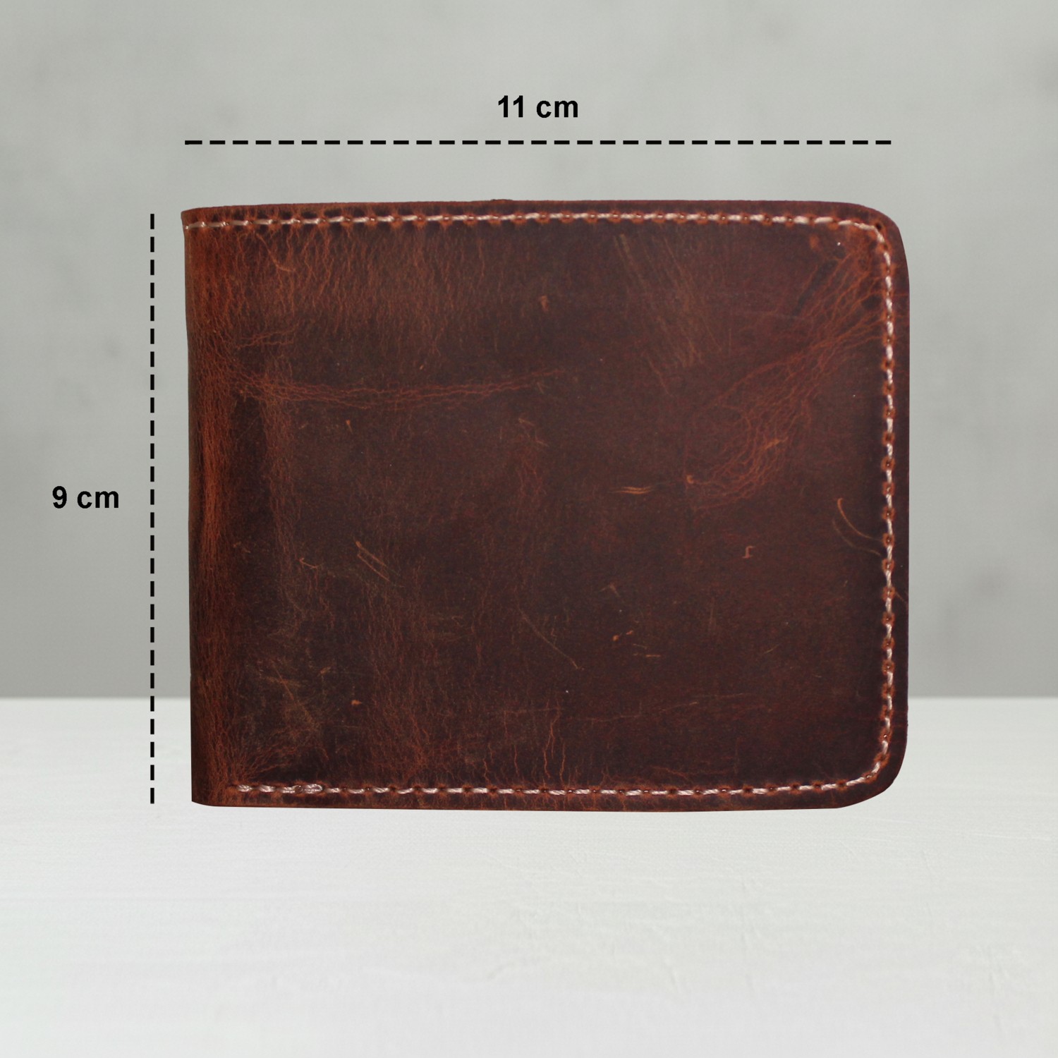 LUQA Leather %100 Hakiki Deri El Yapımı Erkek Cüzdanı | Minimalist Tasarım | Kartlık | Kahverengi görsel 6