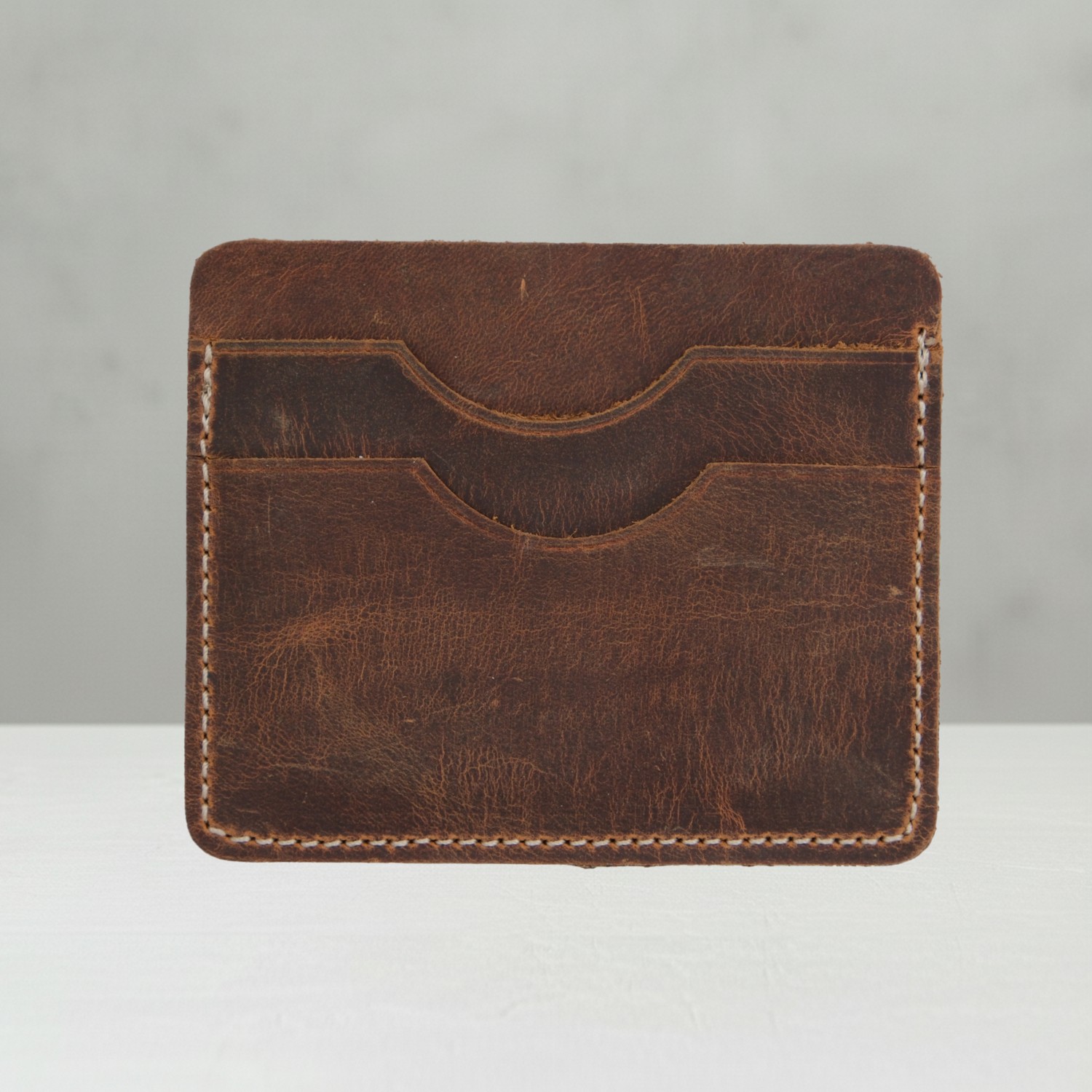 LUQA Leather El Yapımı Hakiki Deri 5 Bölmeli Slim Kartlık Cüzdan Kahverengi - Unisex Kredi Kartı ve Kimlik Cüzdanı görsel 2