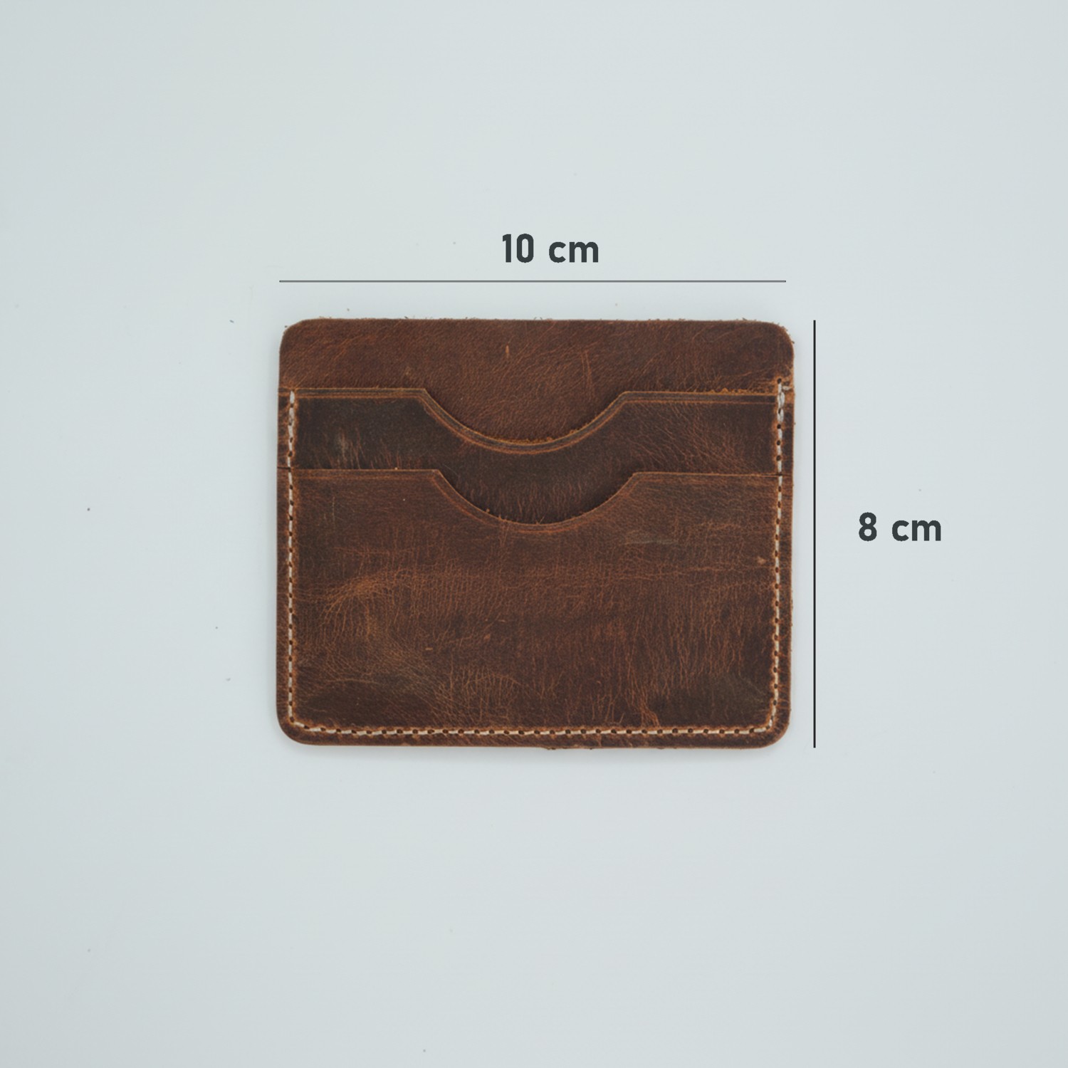 LUQA Leather El Yapımı Hakiki Deri 5 Bölmeli Slim Kartlık Cüzdan Kahverengi - Unisex Kredi Kartı ve Kimlik Cüzdanı görsel 6