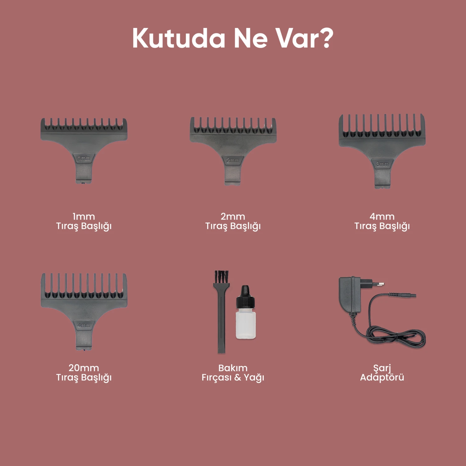 Resim Dingilg RD-6050 Gri Siyah Şarjlı Profesyonel Saç Sakal Tıraş Makinesi Erkek Kişisel Bakım 