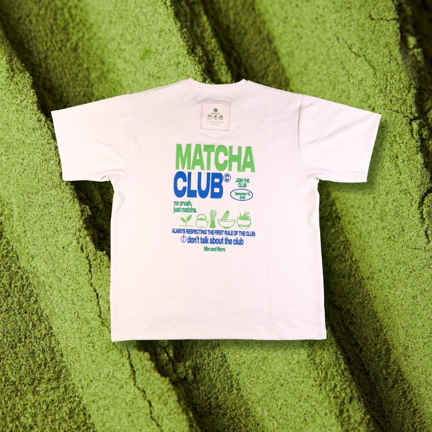 Mim And More Matcha Club Baskılı Unisex Oversize Tişört, Modal Kumaş, Hafif ve Rahat T-Shirt görsel 3