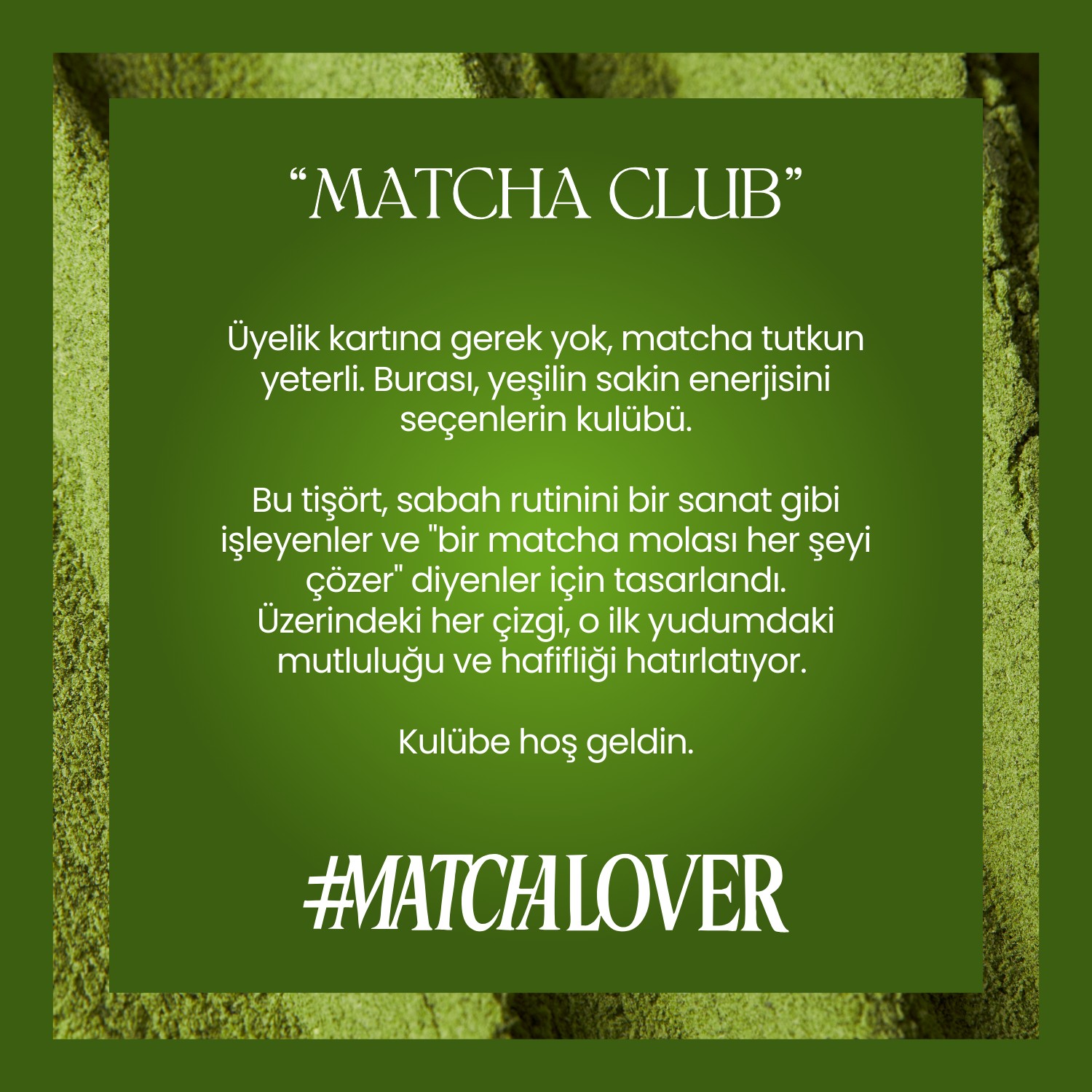 Mim And More Matcha Club Baskılı Unisex Oversize Tişört, Modal Kumaş, Hafif ve Rahat T-Shirt görsel 5