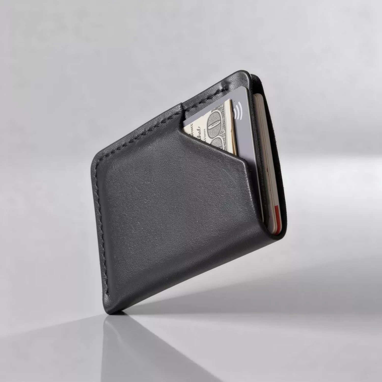 Luvo Gerçek Deri El Yapımı Hakiki Deri Kartlık Italyan Dikiş Premium Kadife Hakiki Deri Kompakt Kartlık görsel 2