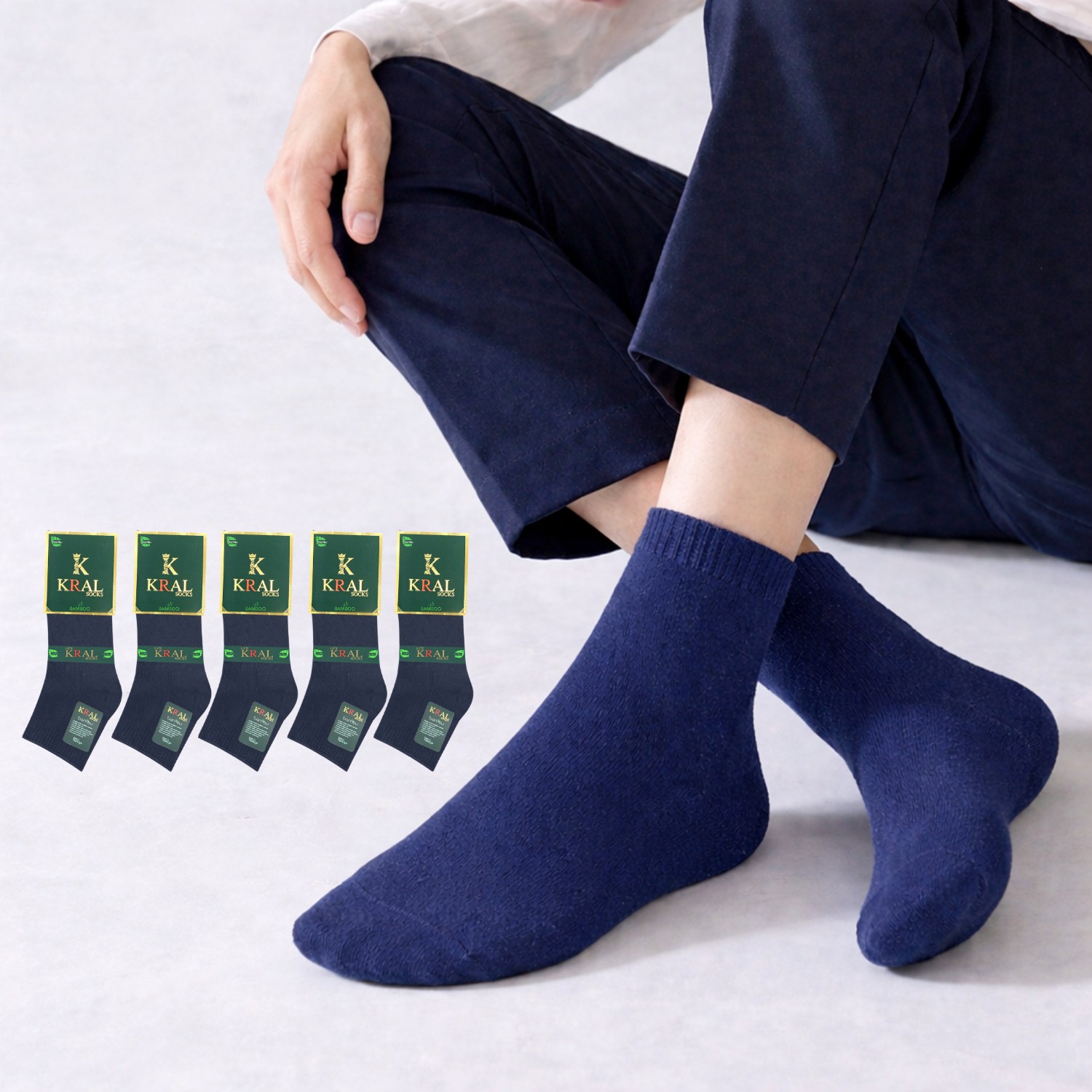 Kral Socks 5 Çift Erkek Bambu Dikişsiz Parfümlü Patik Çorap