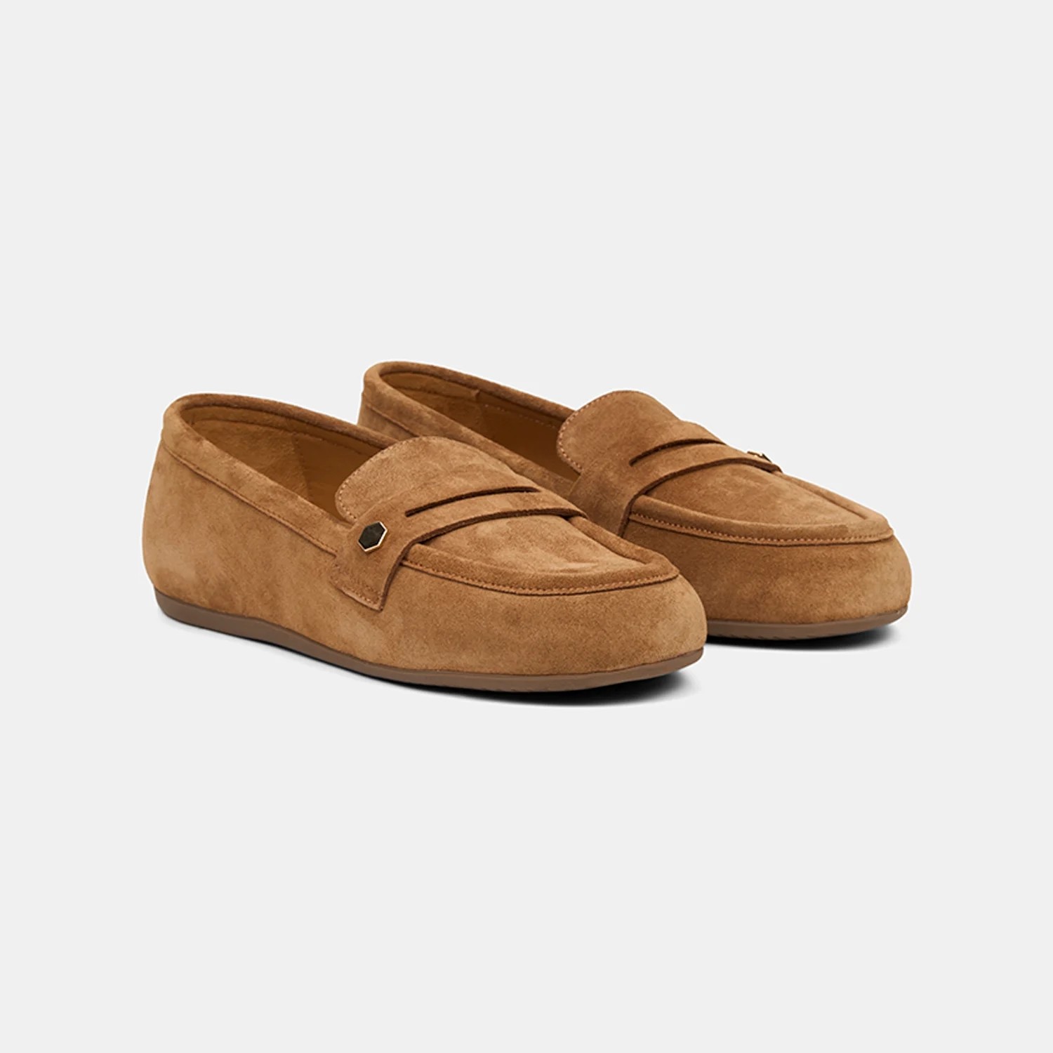 Desa Kadın Bej Metal Detaylı Süet Loafer