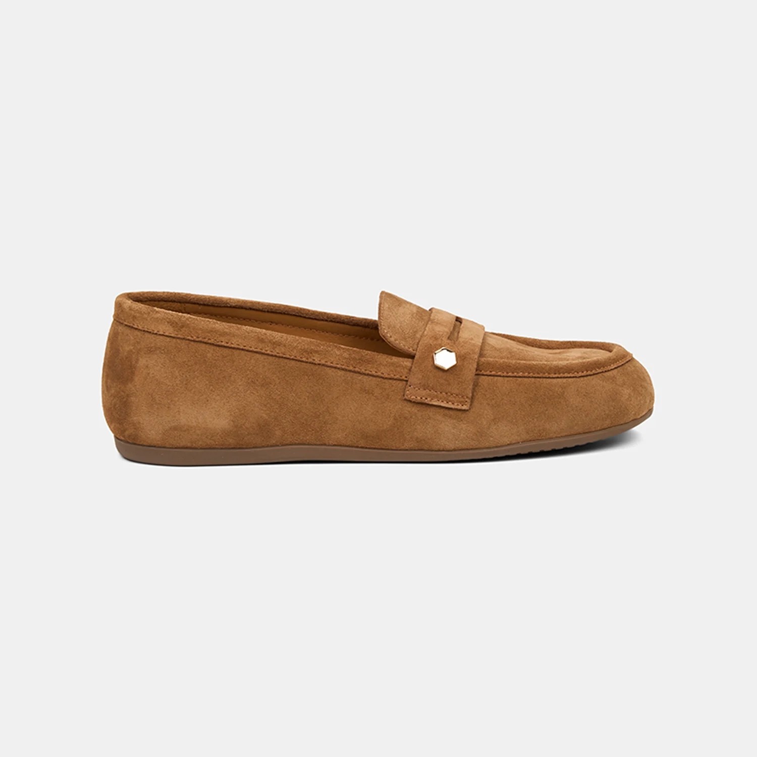 Desa Kadın Bej Metal Detaylı Süet Loafer görsel 2