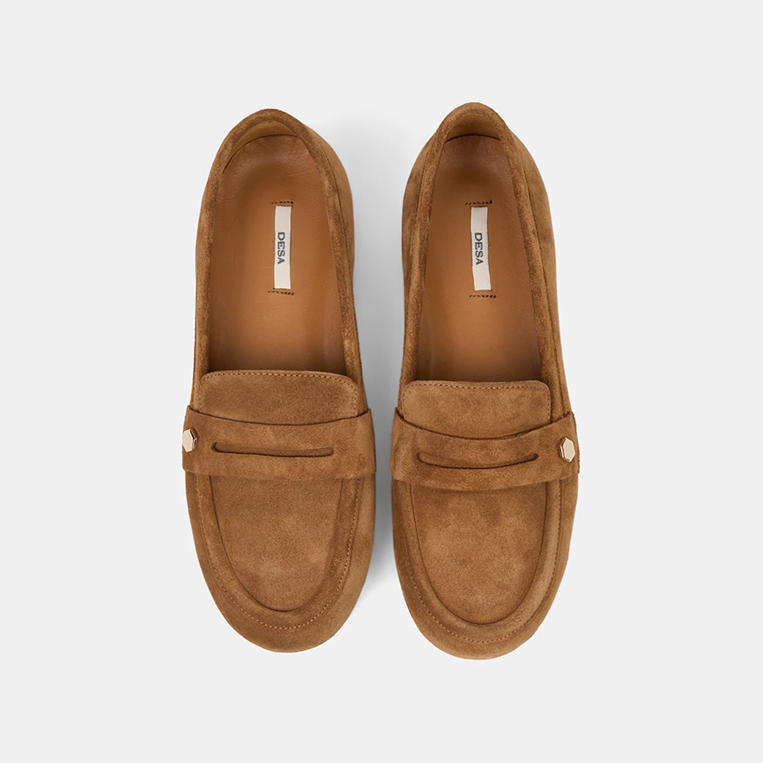 Desa Kadın Bej Metal Detaylı Süet Loafer görsel 6