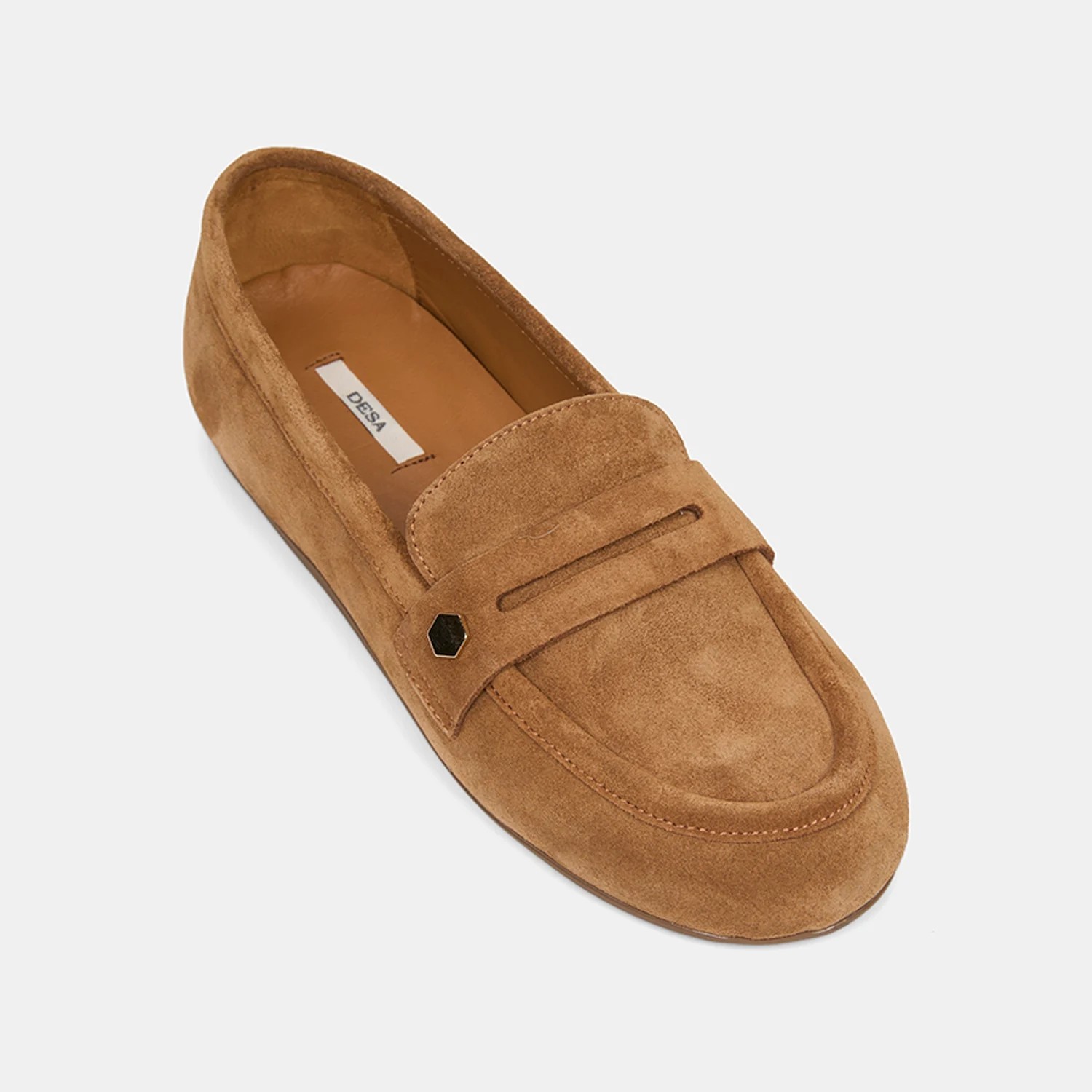 Desa Kadın Bej Metal Detaylı Süet Loafer görsel 7