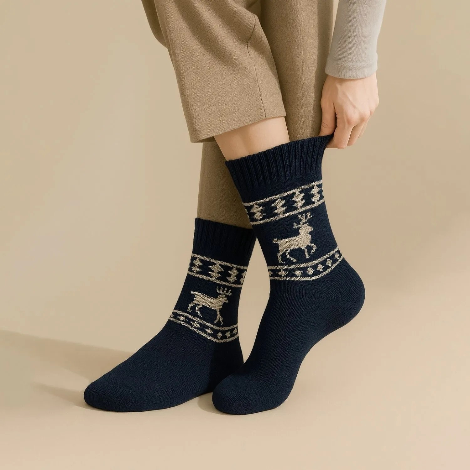 Kral Socks Unisex 3'lü Alpaka Yünlü Çorap Termal Kalın Yumuşak Kışlık Bot Çorabı görsel 2