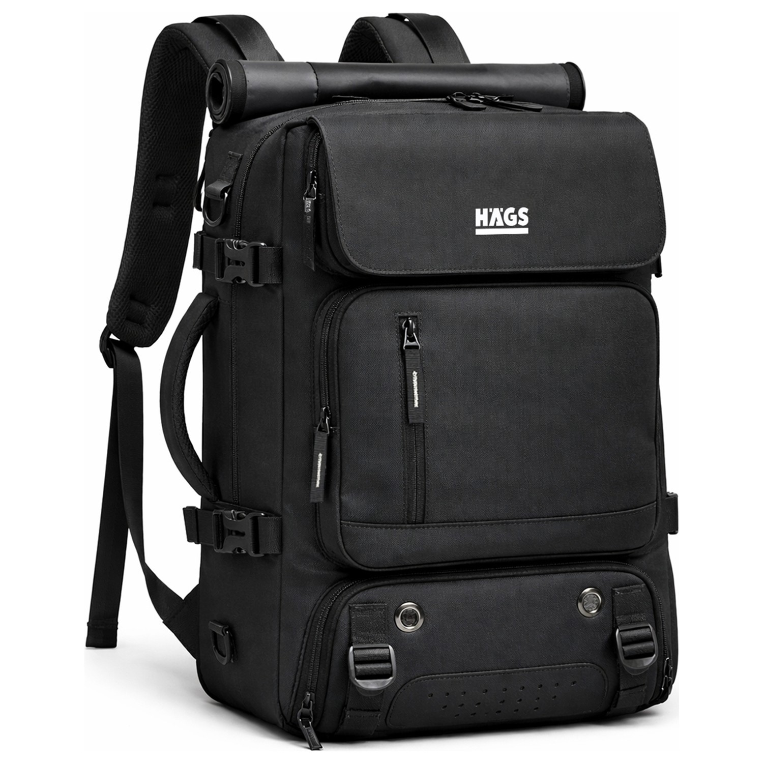 Haegs Seyahat Sırt Çantası, 3in1 Dönüştürülebilir, Multi Cepli Organizer Sırt ve El Çantası, Gri görsel 8